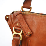 Chloé Sac deux portés Marcie en cuir marron