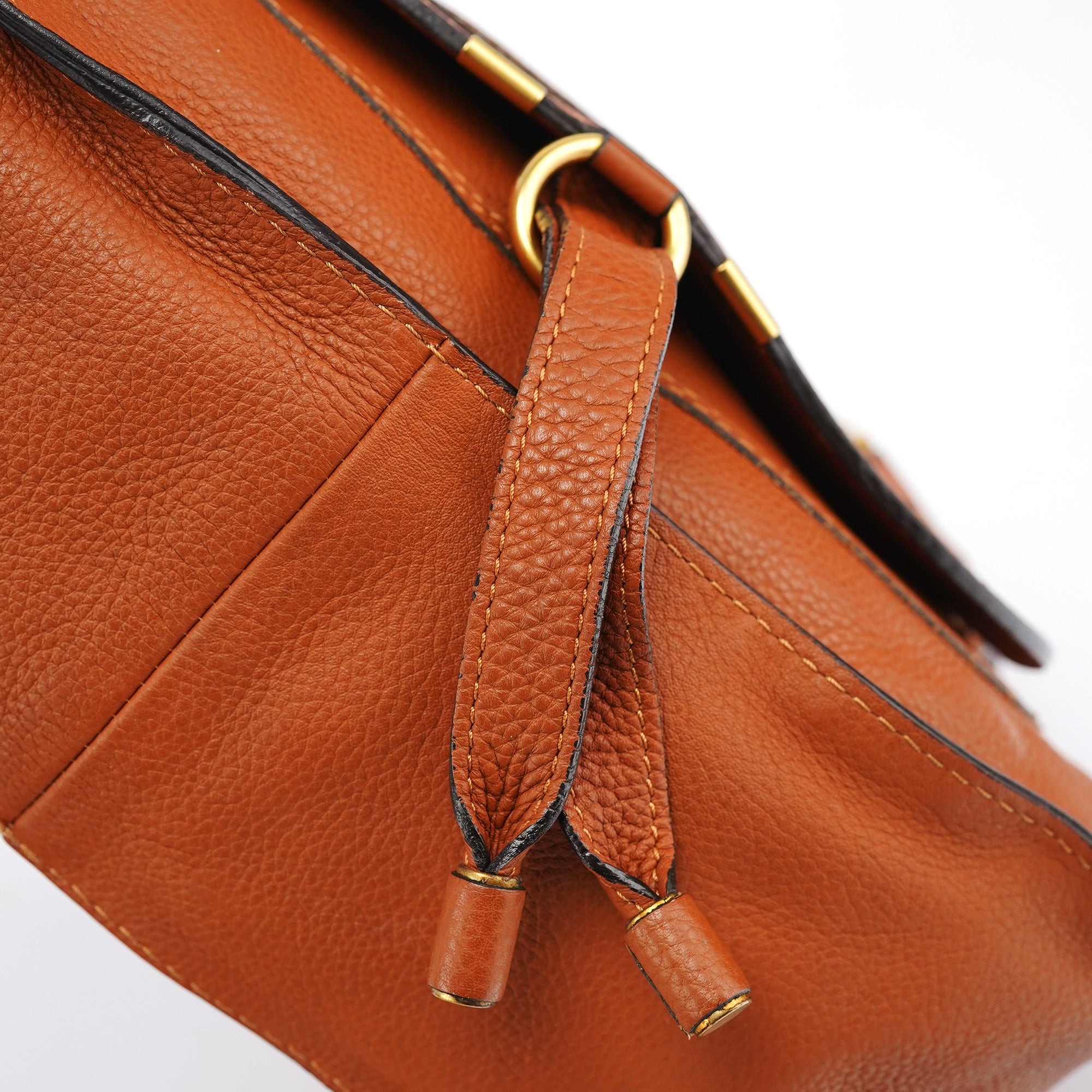 Chloé Sac deux portés Marcie en cuir marron