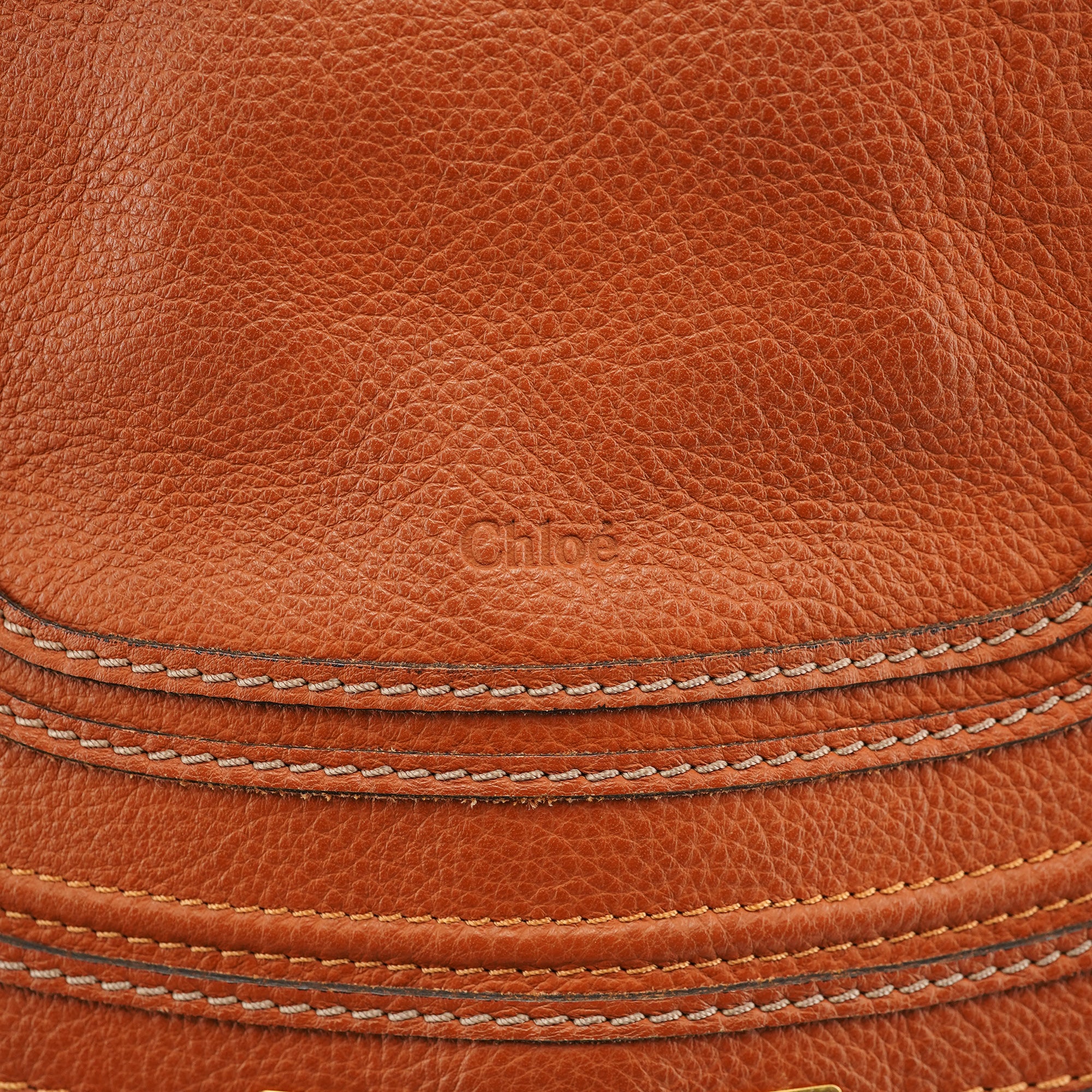 Chloé Sac deux portés Marcie en cuir marron