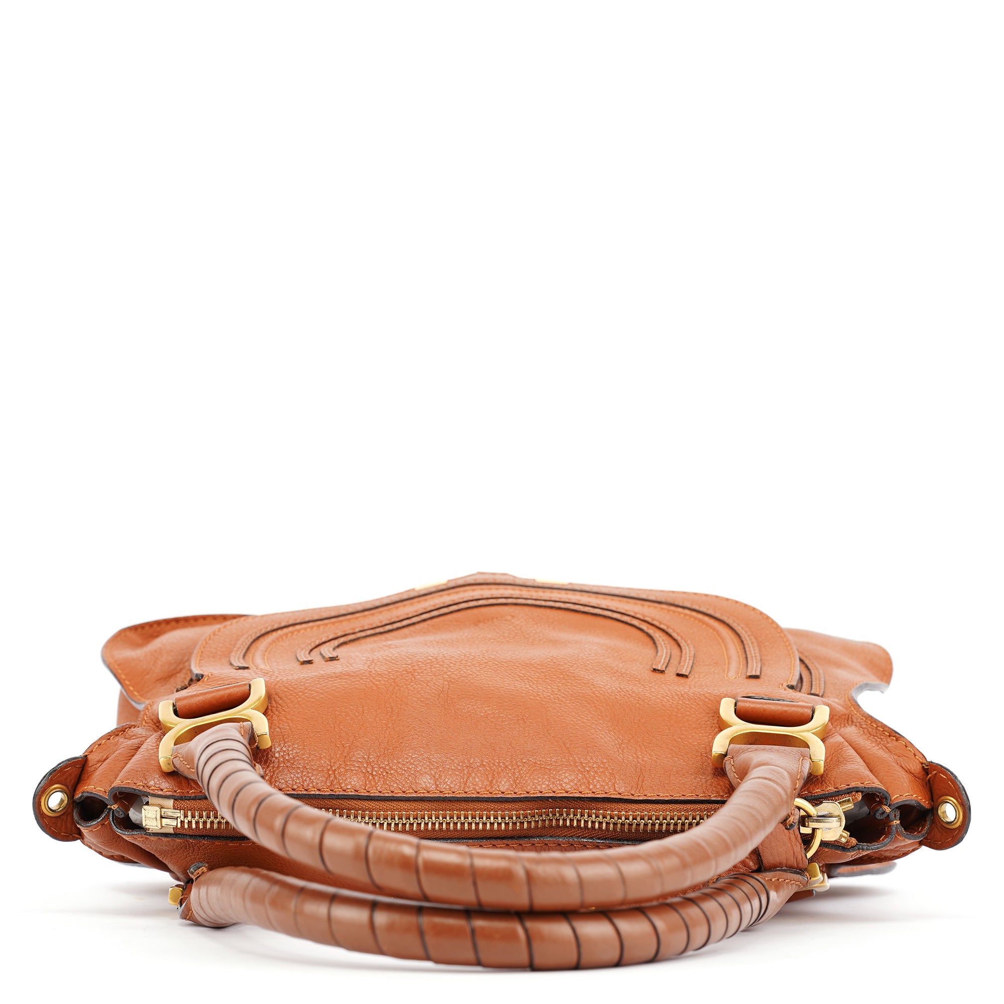 Chloé Sac deux portés Marcie en cuir marron