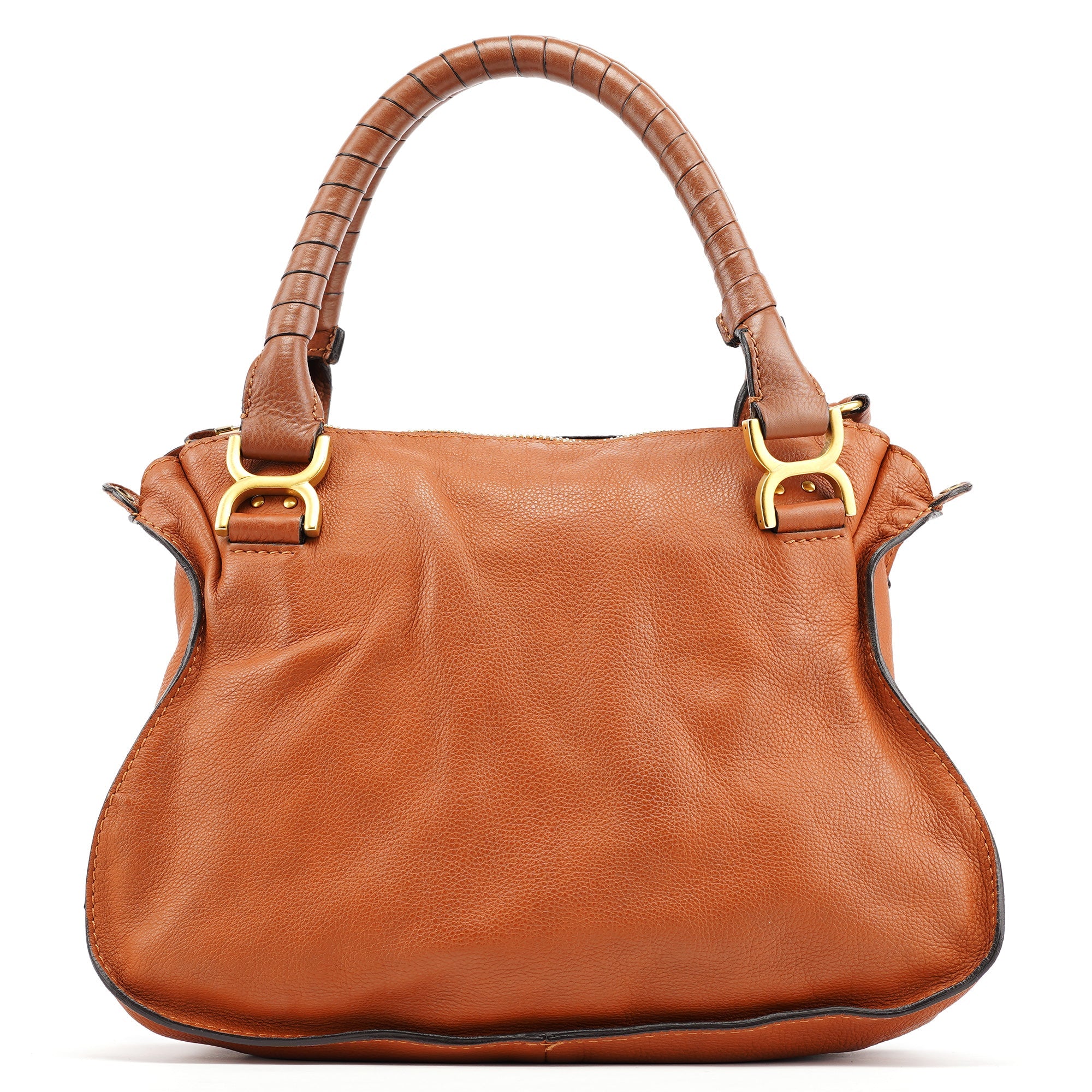 Chloé Sac deux portés Marcie en cuir marron