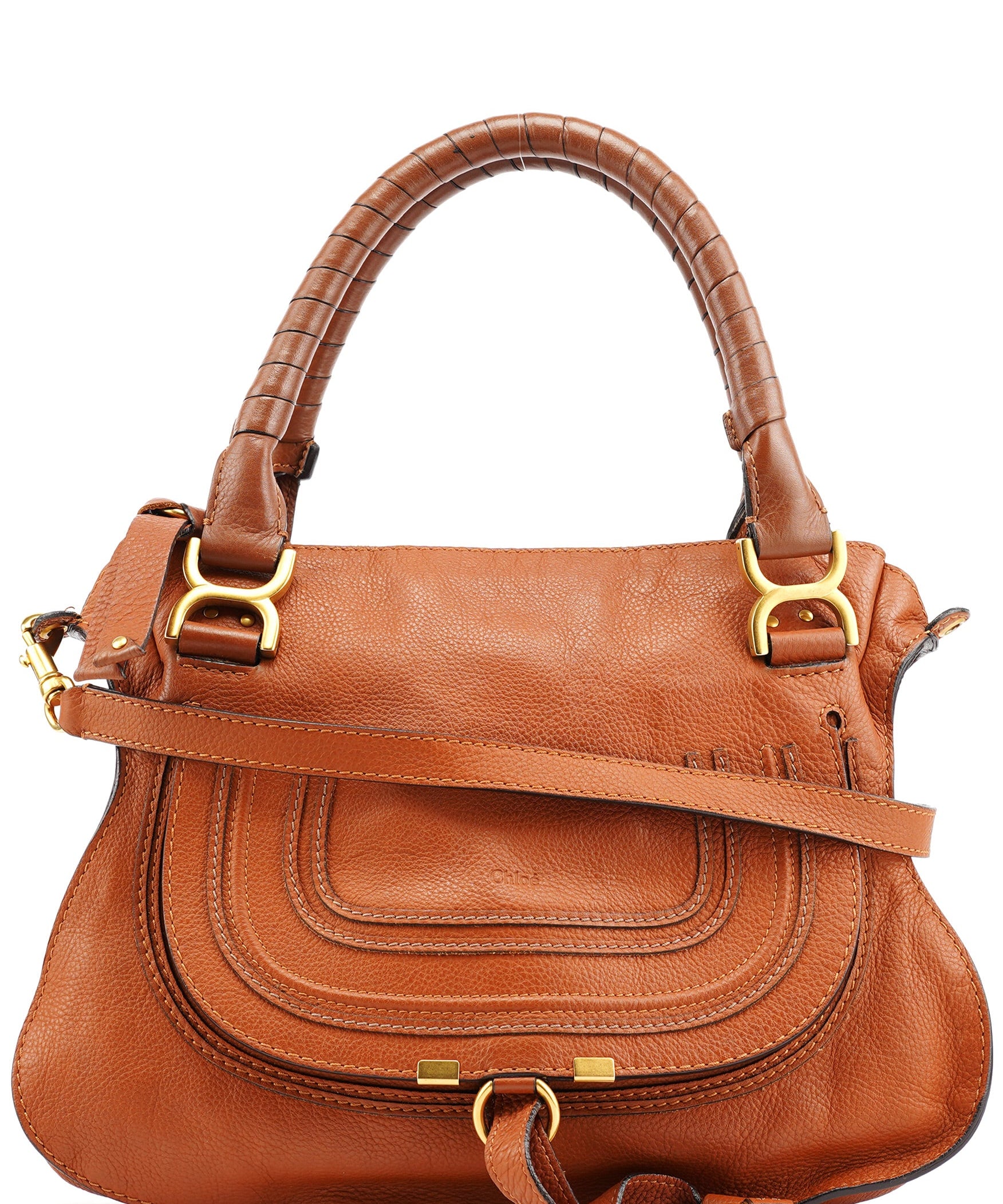 Chloe Brown Leather Marcie 2-Way Bag