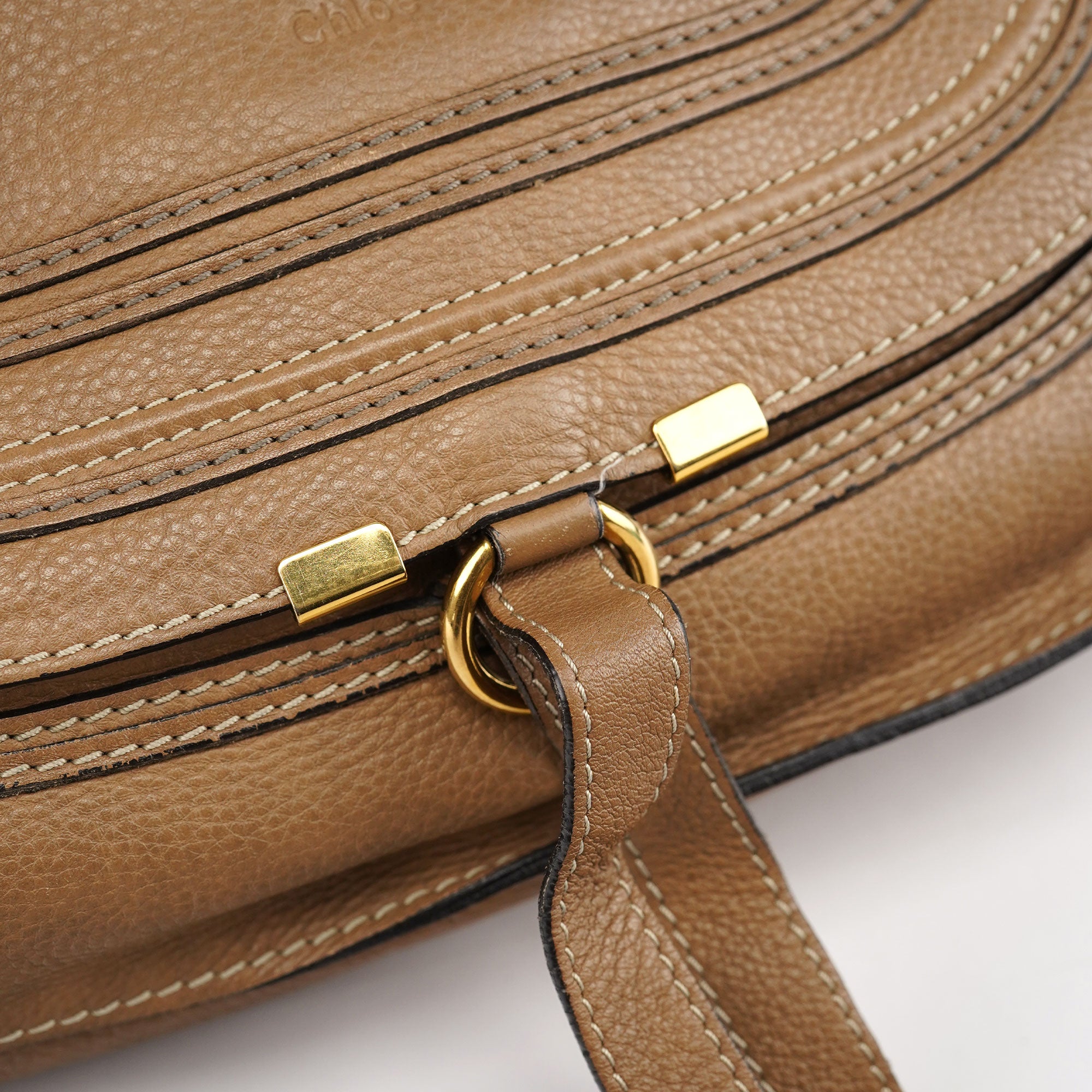 Chloé Sac à main Marcie en cuir marron