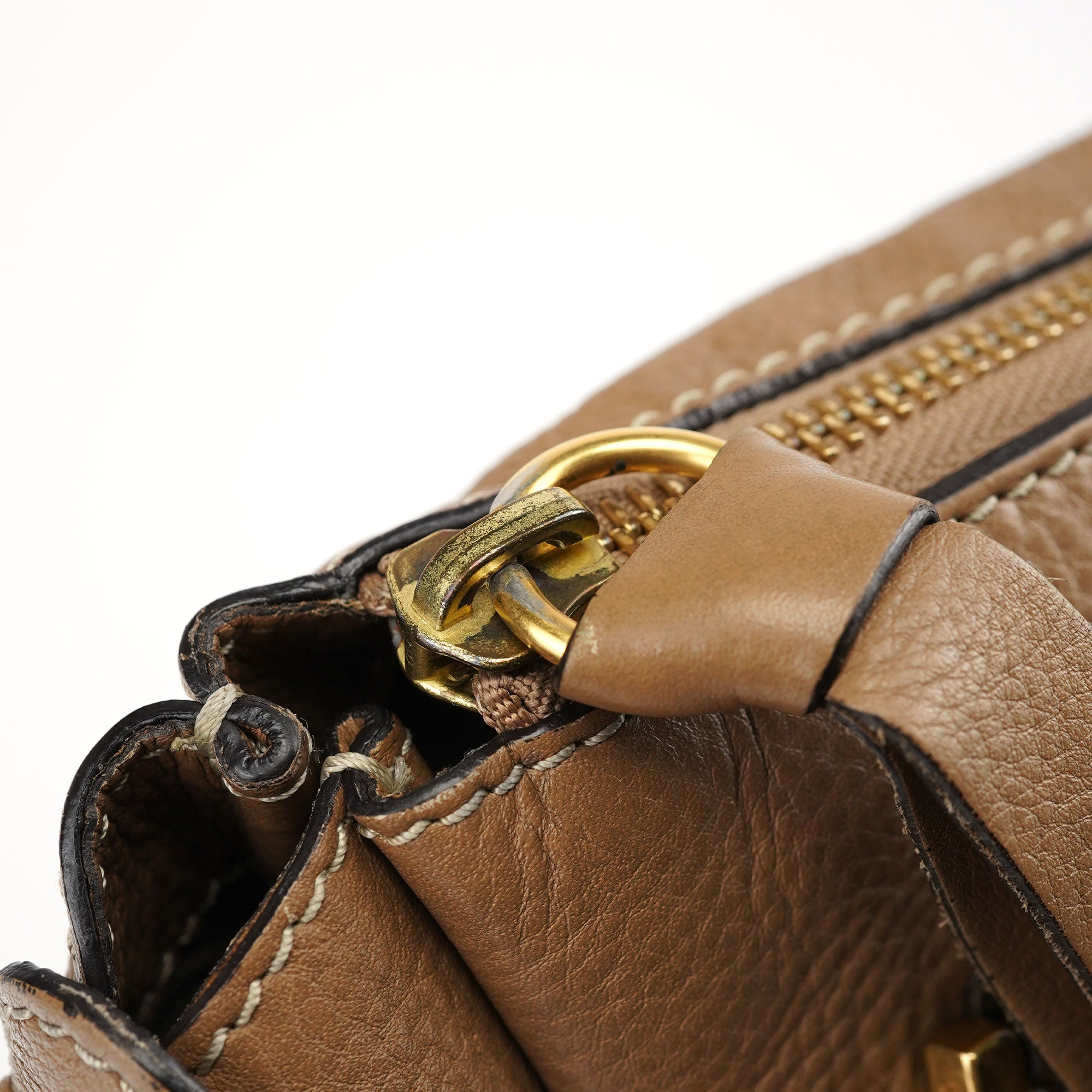 Chloé Sac à main Marcie en cuir marron