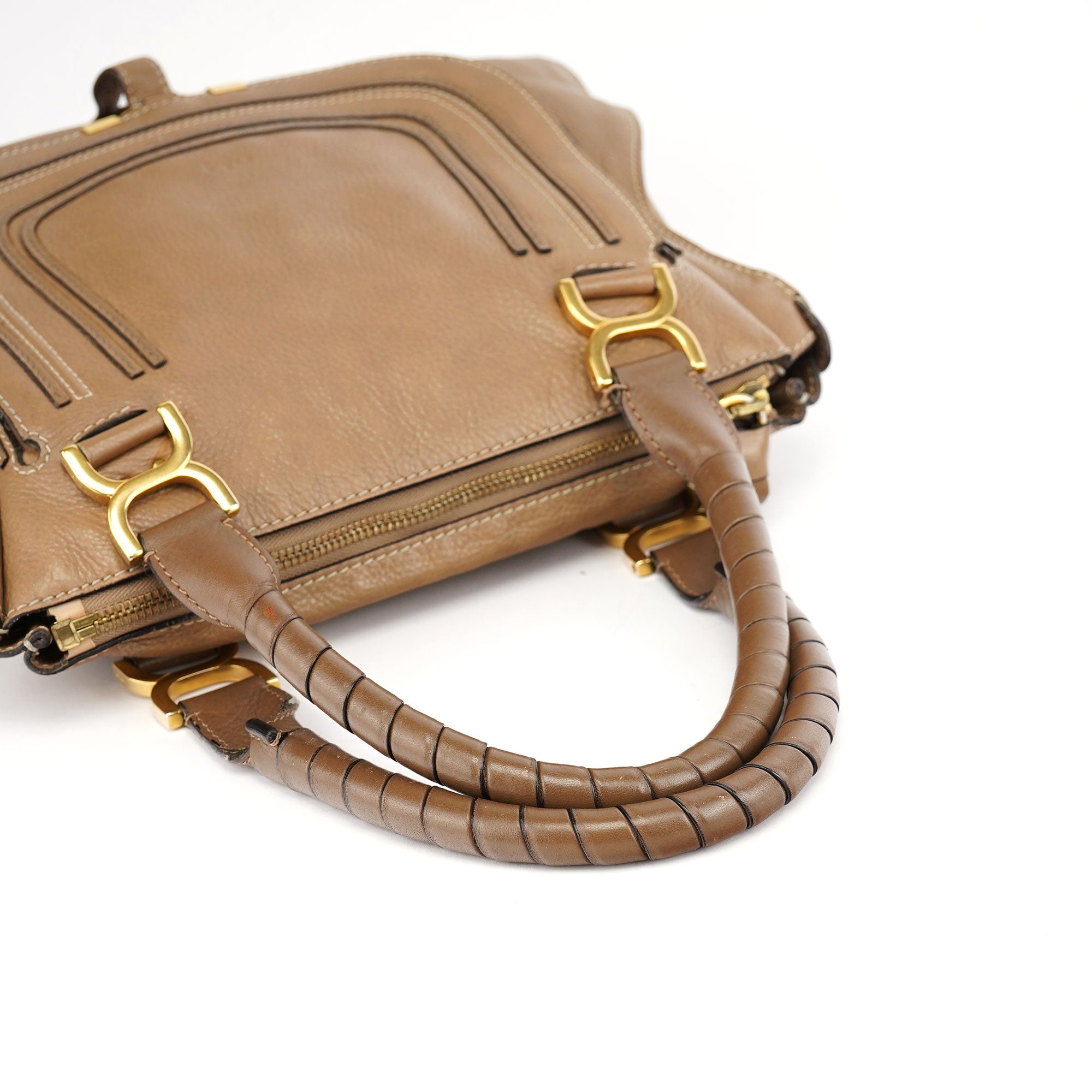 Chloé Sac à main Marcie en cuir marron
