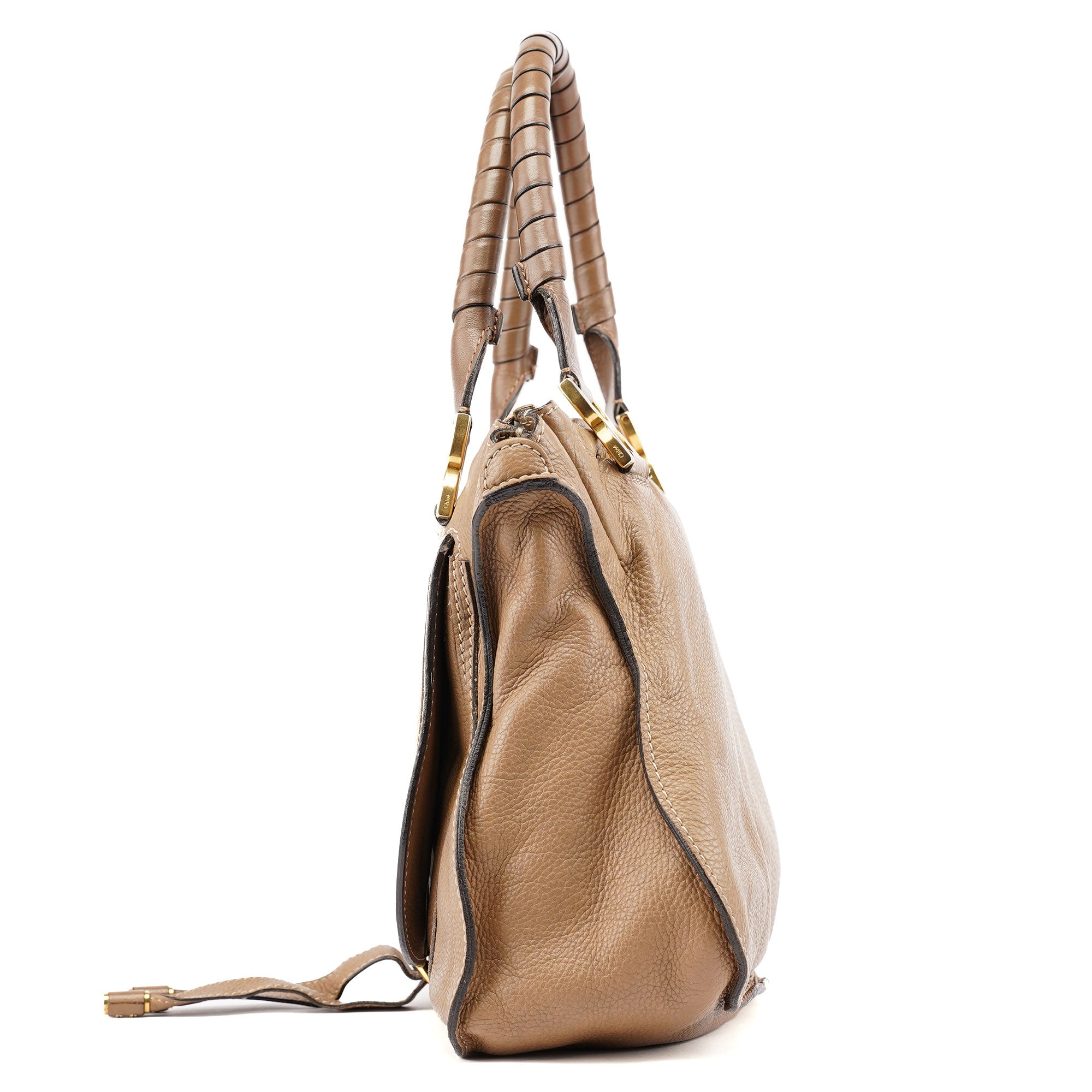 Chloé Sac à main Marcie en cuir marron
