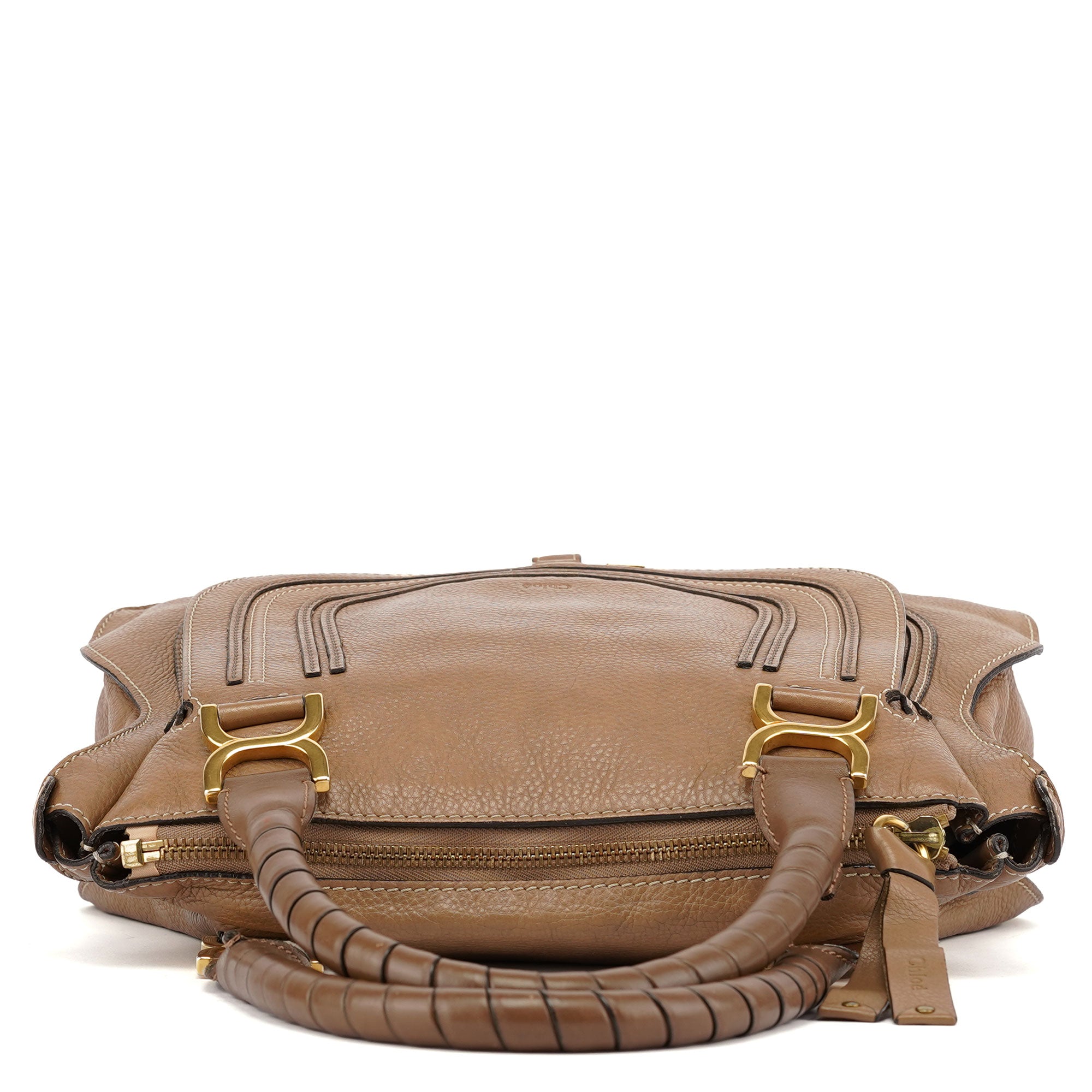 Chloé Sac à main Marcie en cuir marron