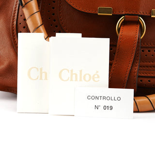 Chloe Brown Leather Marcie Pocket 2-Way Bag
