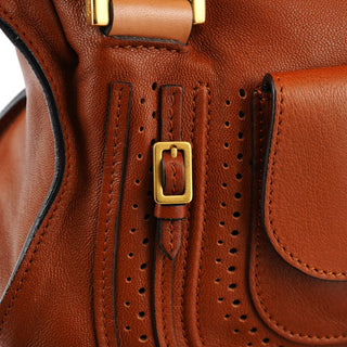 Chloe Brown Leather Marcie Pocket 2-Way Bag