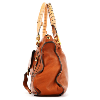 Chloe Brown Leather Marcie Pocket 2-Way Bag