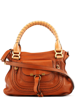 Chloe Brown Leather Marcie Pocket 2-Way Bag