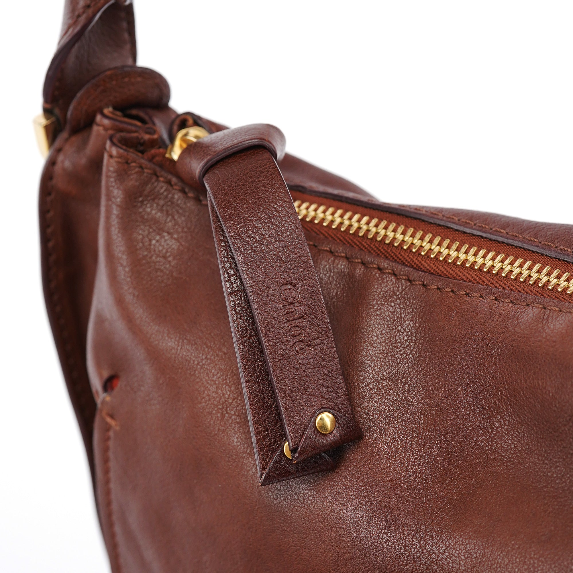 Chloé Sac porté épaule Marcie en cuir marron