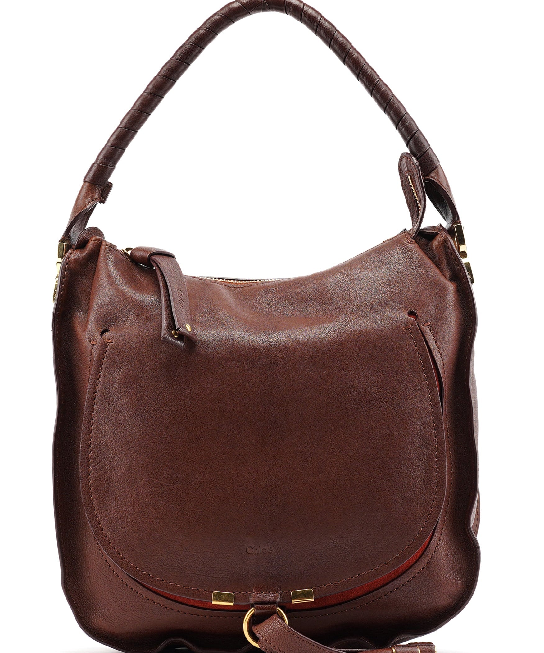 Chloe Brown Leather Marcie Shoulder Bag