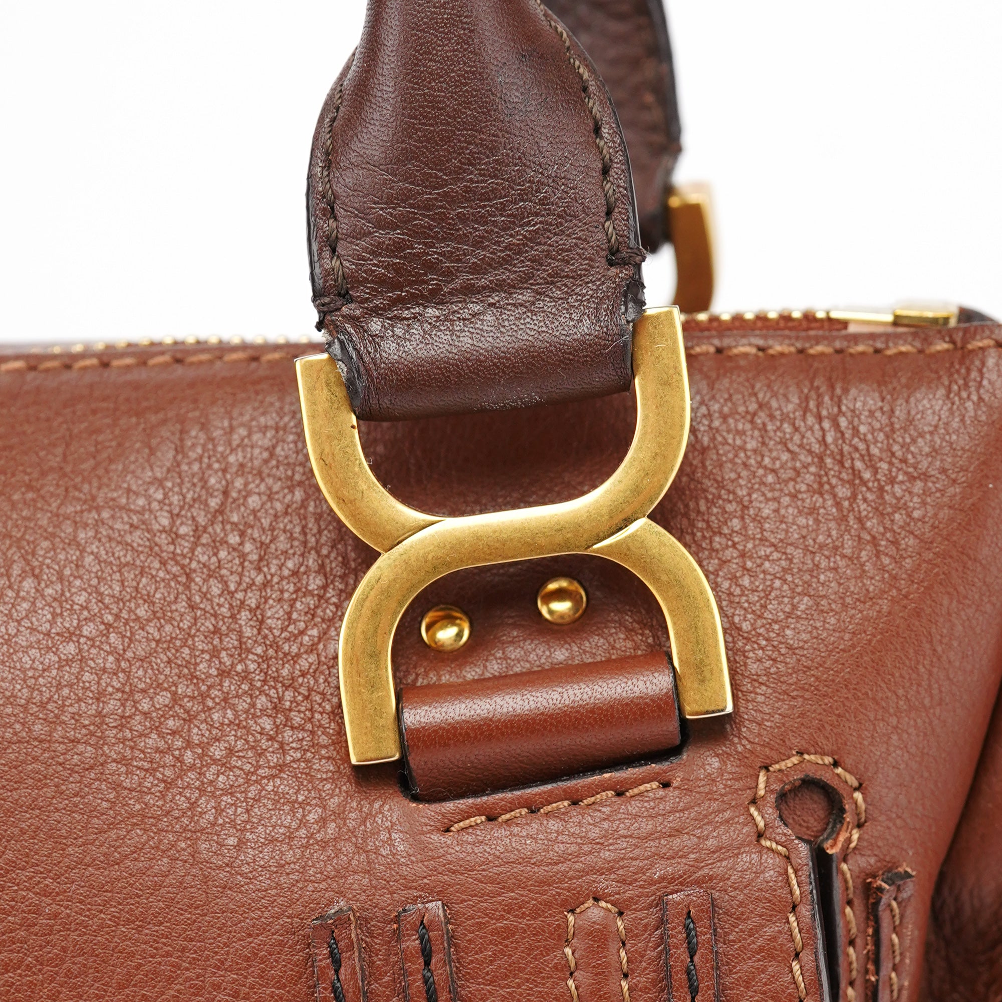 Chloé Brown Leather Marcie Tote Bag