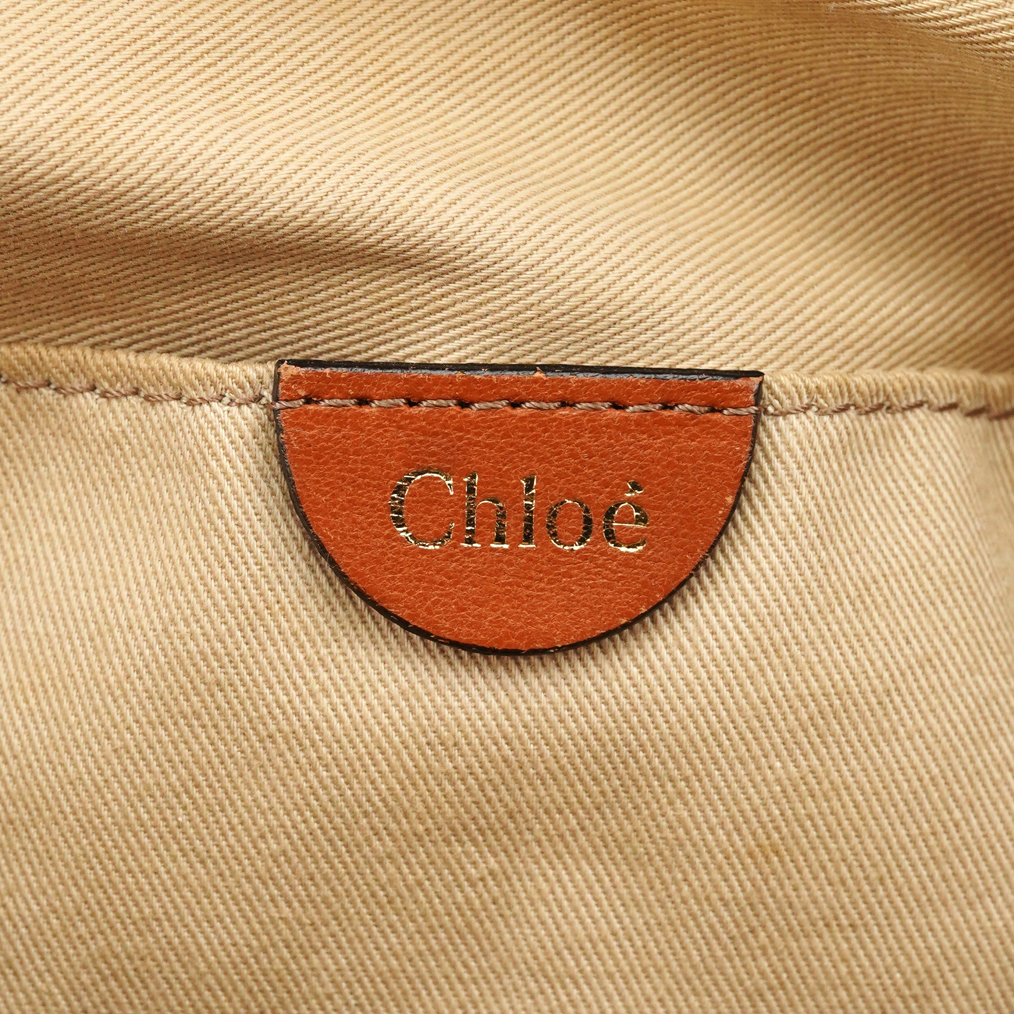 Chloé Sac deux portés Marcie Turnlock en cuir marron