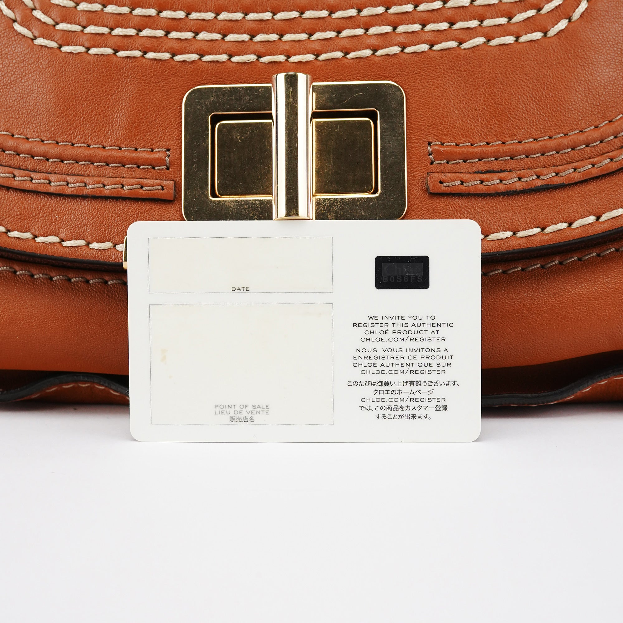 Chloé Sac deux portés Marcie Turnlock en cuir marron