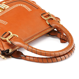 Chloe Brown Leather Marcie Turnlock 2-Way Bag