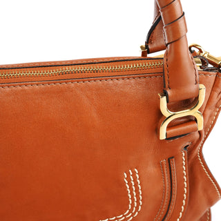 Chloe Brown Leather Marcie Turnlock 2-Way Bag