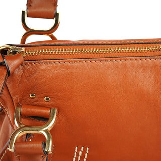 Chloe Brown Leather Marcie Turnlock 2-Way Bag