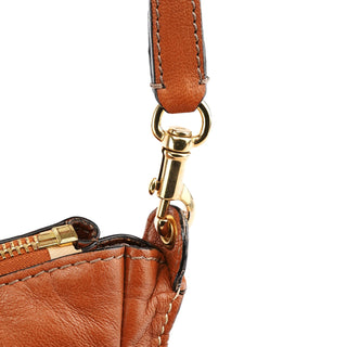 Chloe Brown Leather Marcie Turnlock 2-Way Bag