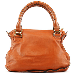 Chloe Brown Leather Marcie Turnlock 2-Way Bag
