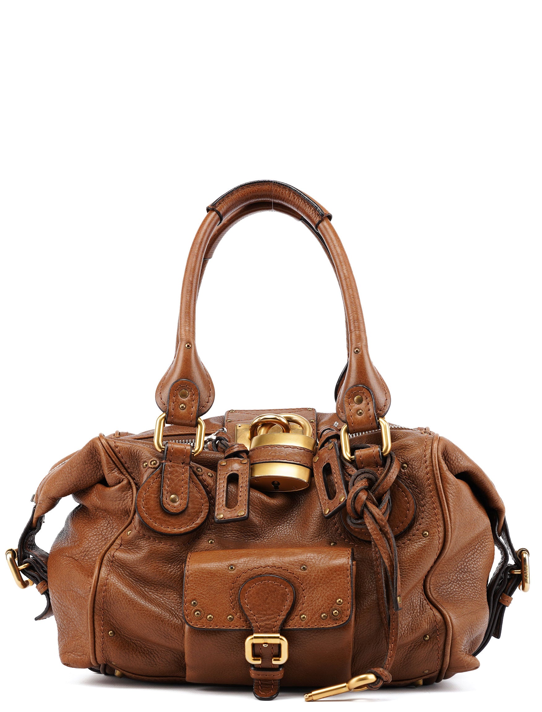 Chloé Borsa a spalla Paddington con lucchetto in pelle marrone