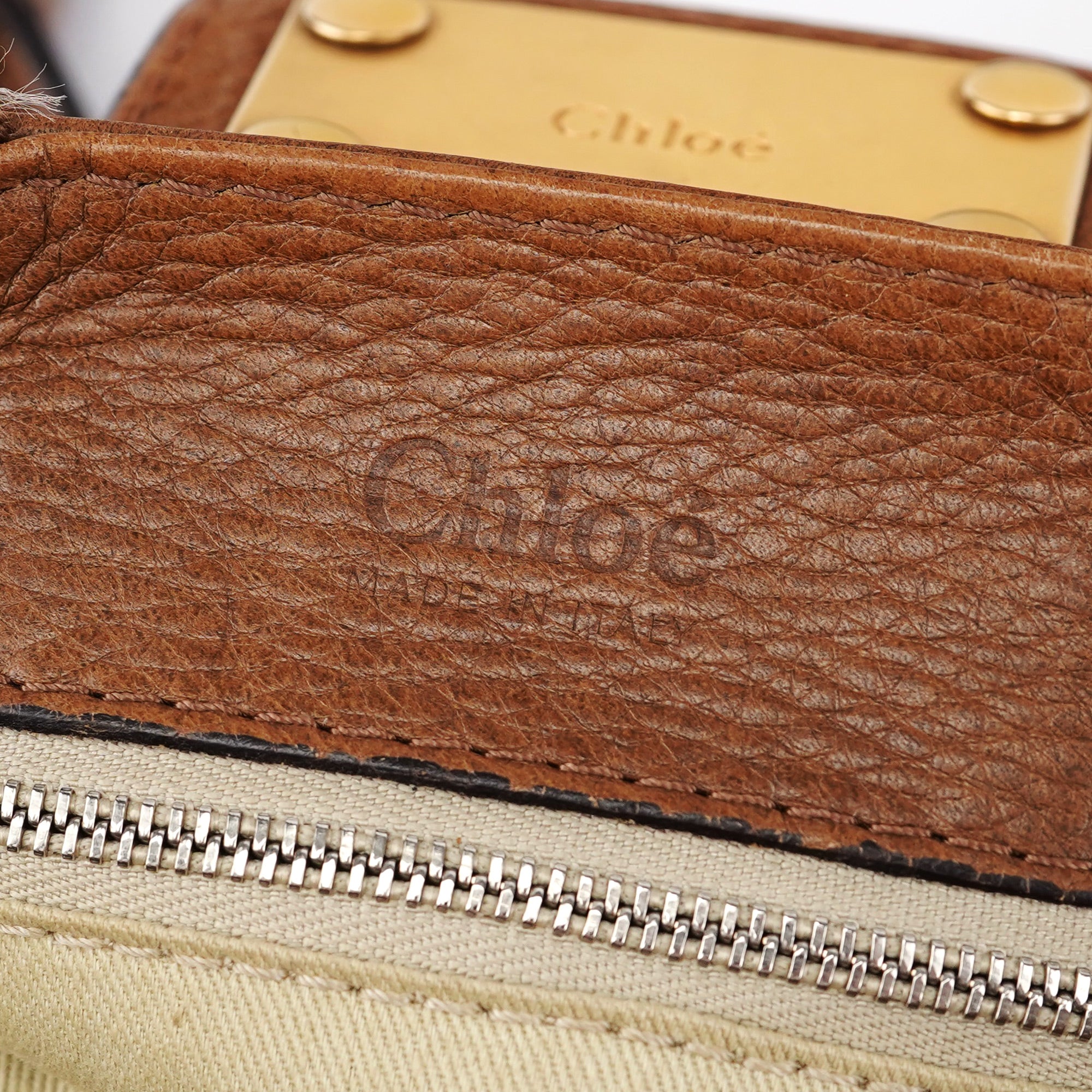 Chloé Brown Leather Paddington Padlock Shoulder Bag