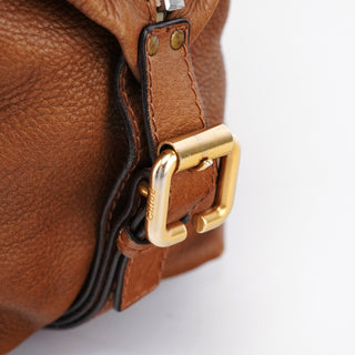 Chloé Brown Leather Paddington Padlock Shoulder Bag