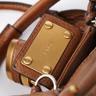 Chloé Brown Leather Paddington Padlock Shoulder Bag