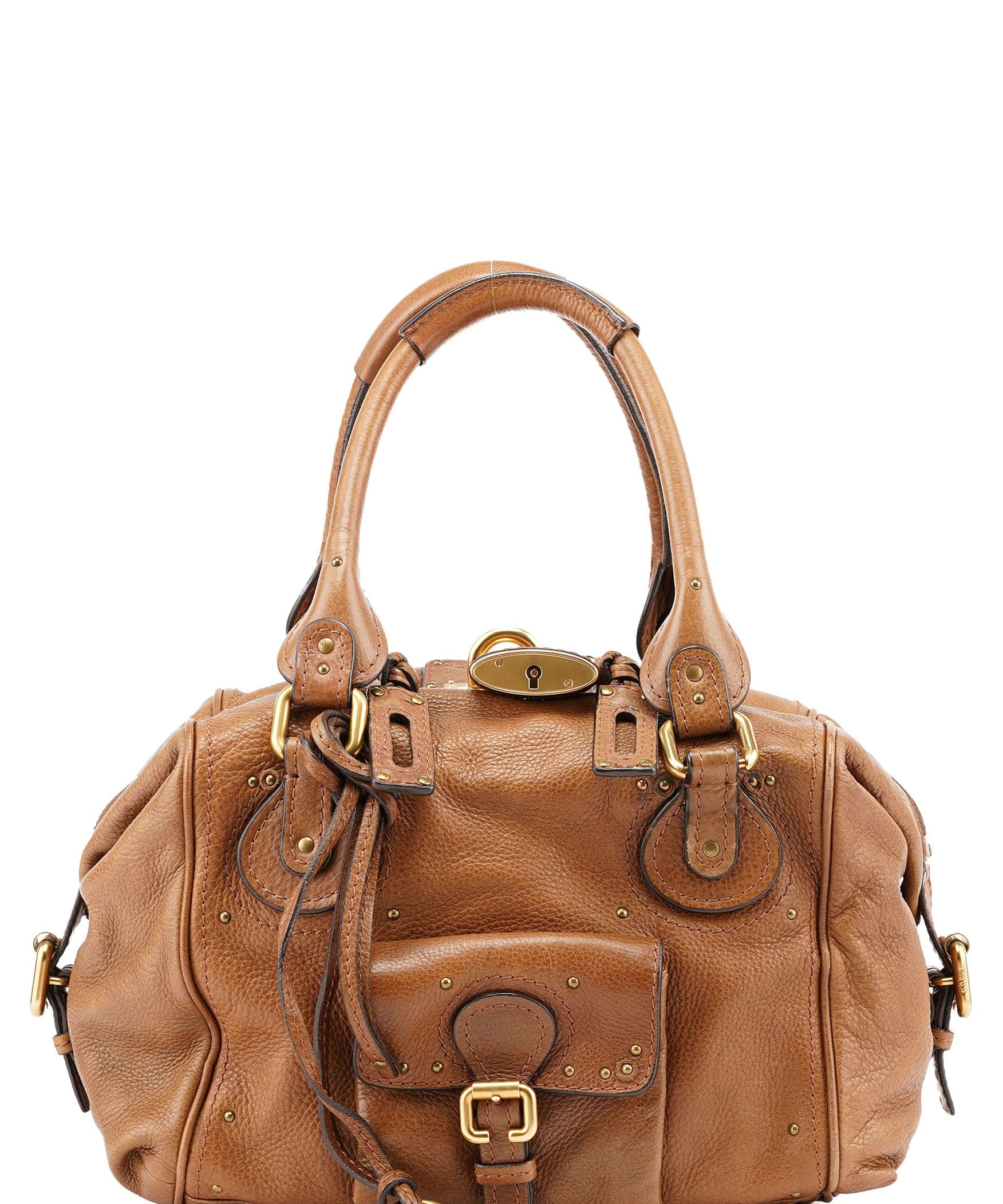 Chloé Brown Leather Paddington Pocket Shoulder Bag