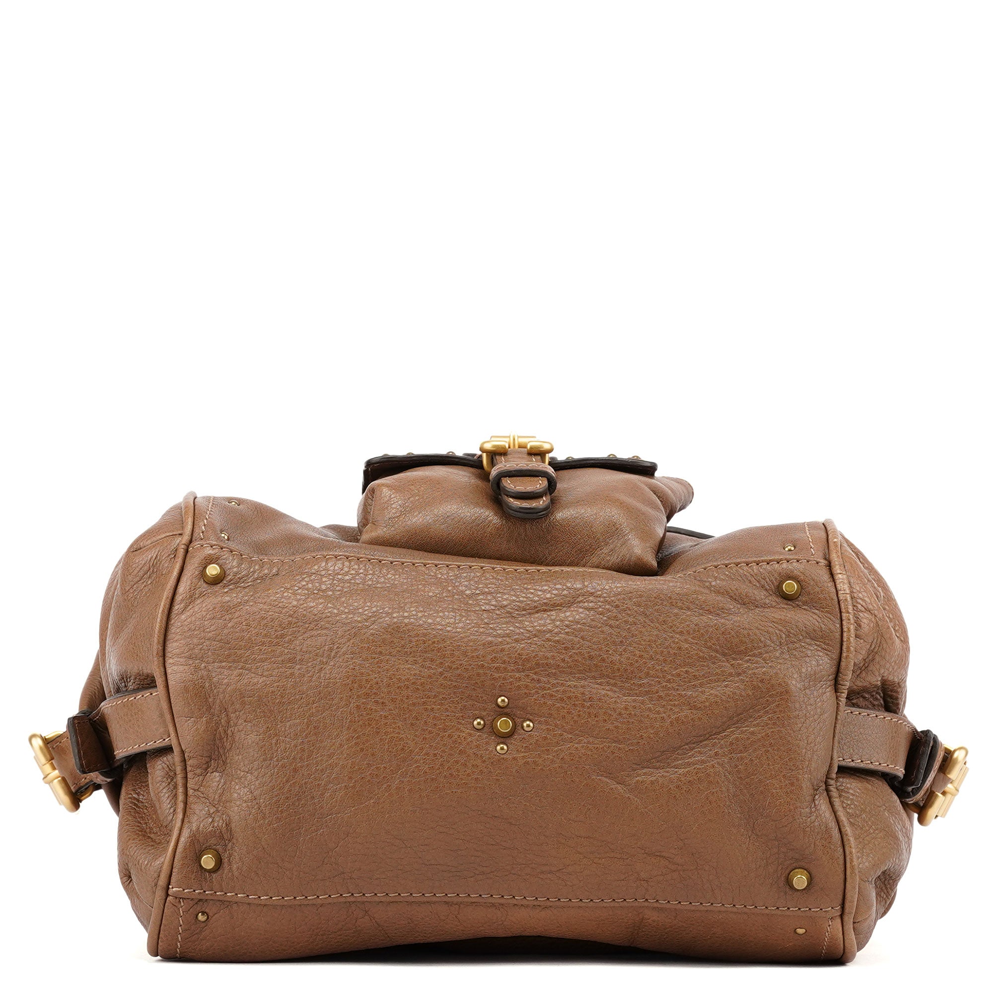Chloé Paddington Pocket Schultertasche aus braunem Leder