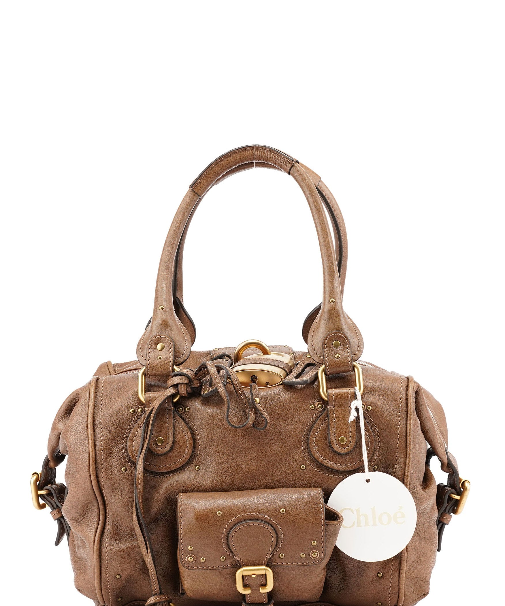 Chloé Brown Leather Paddington Pocket Shoulder Bag