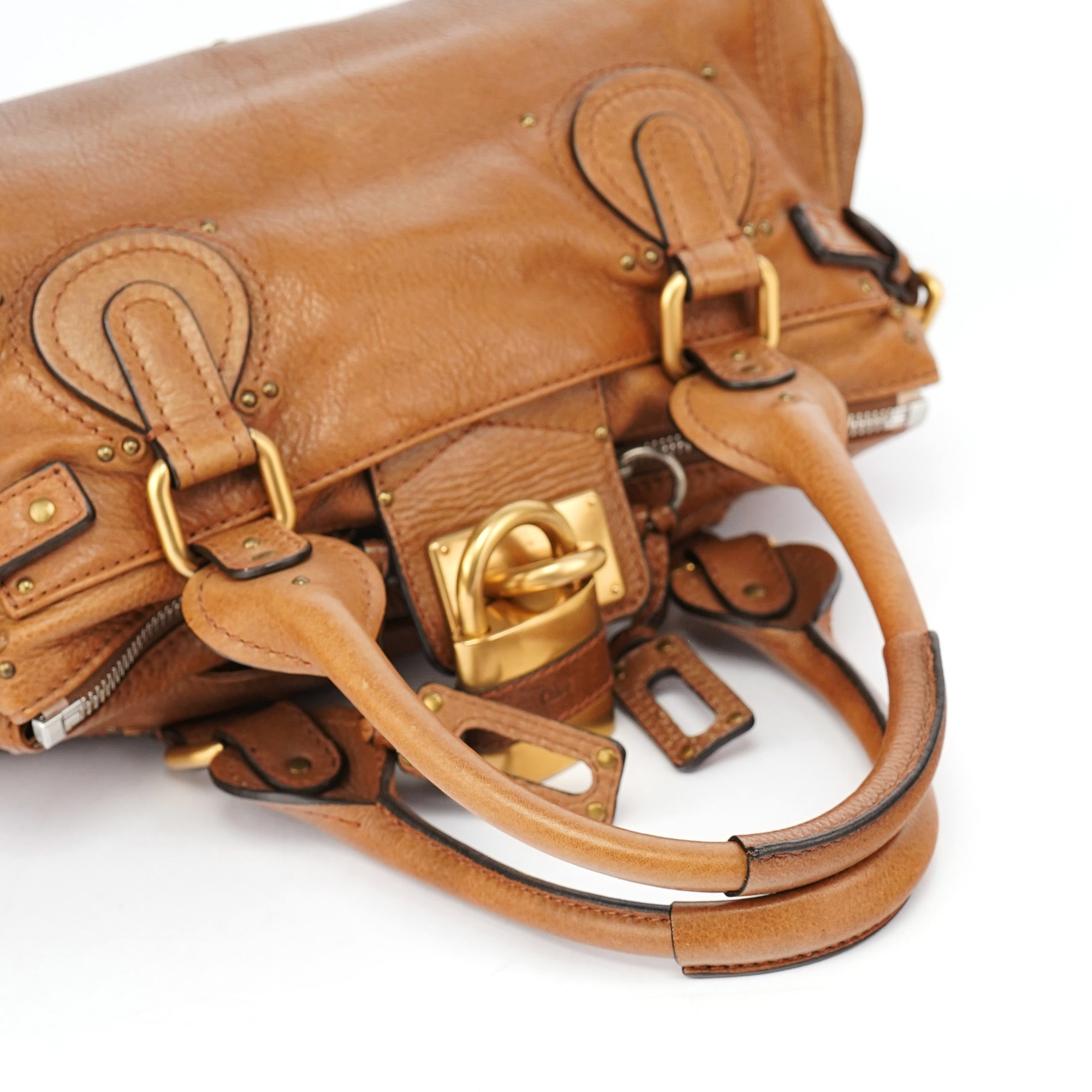 Chloé Sac porté épaule Paddington en cuir marron
