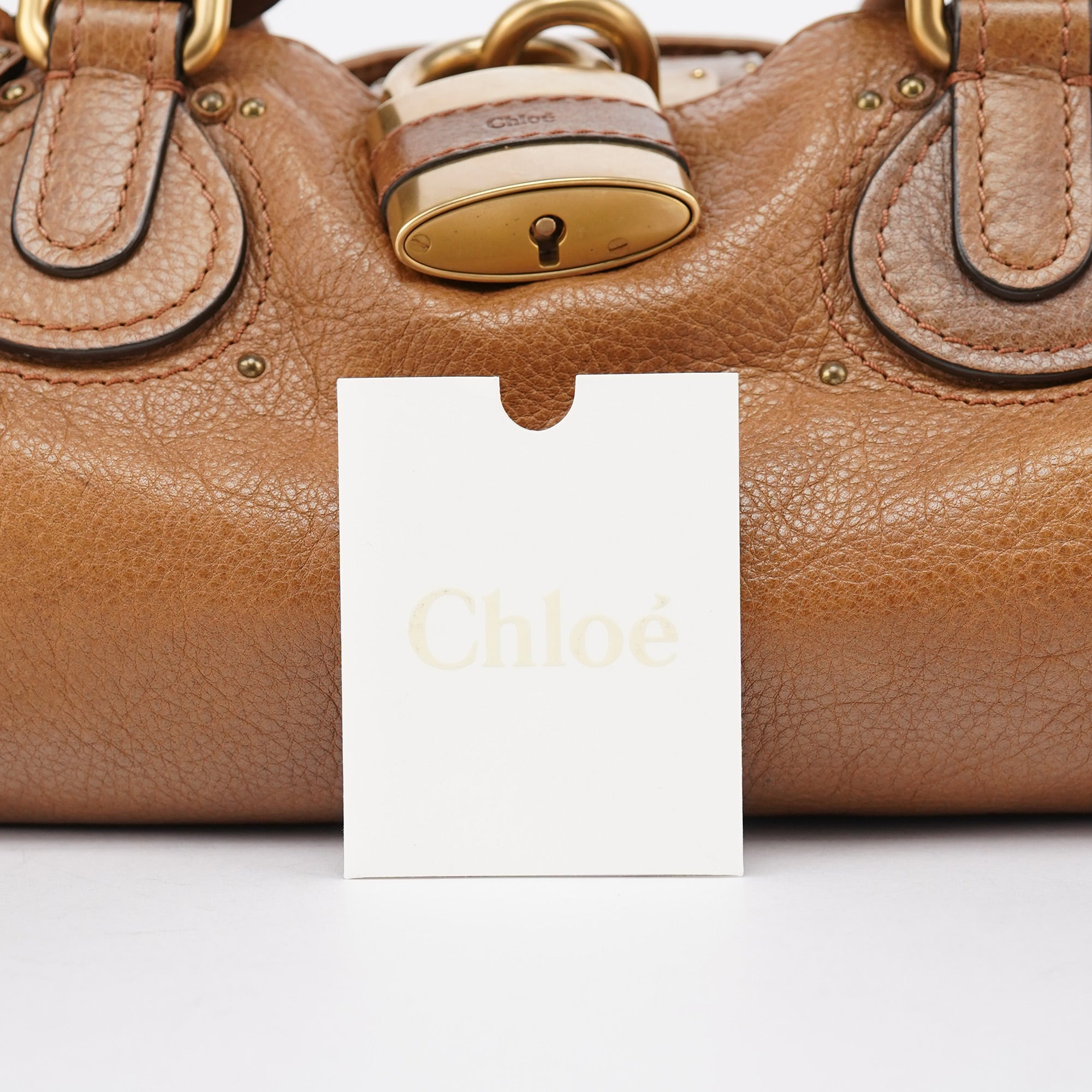 Chloé Sac porté épaule Paddington en cuir marron