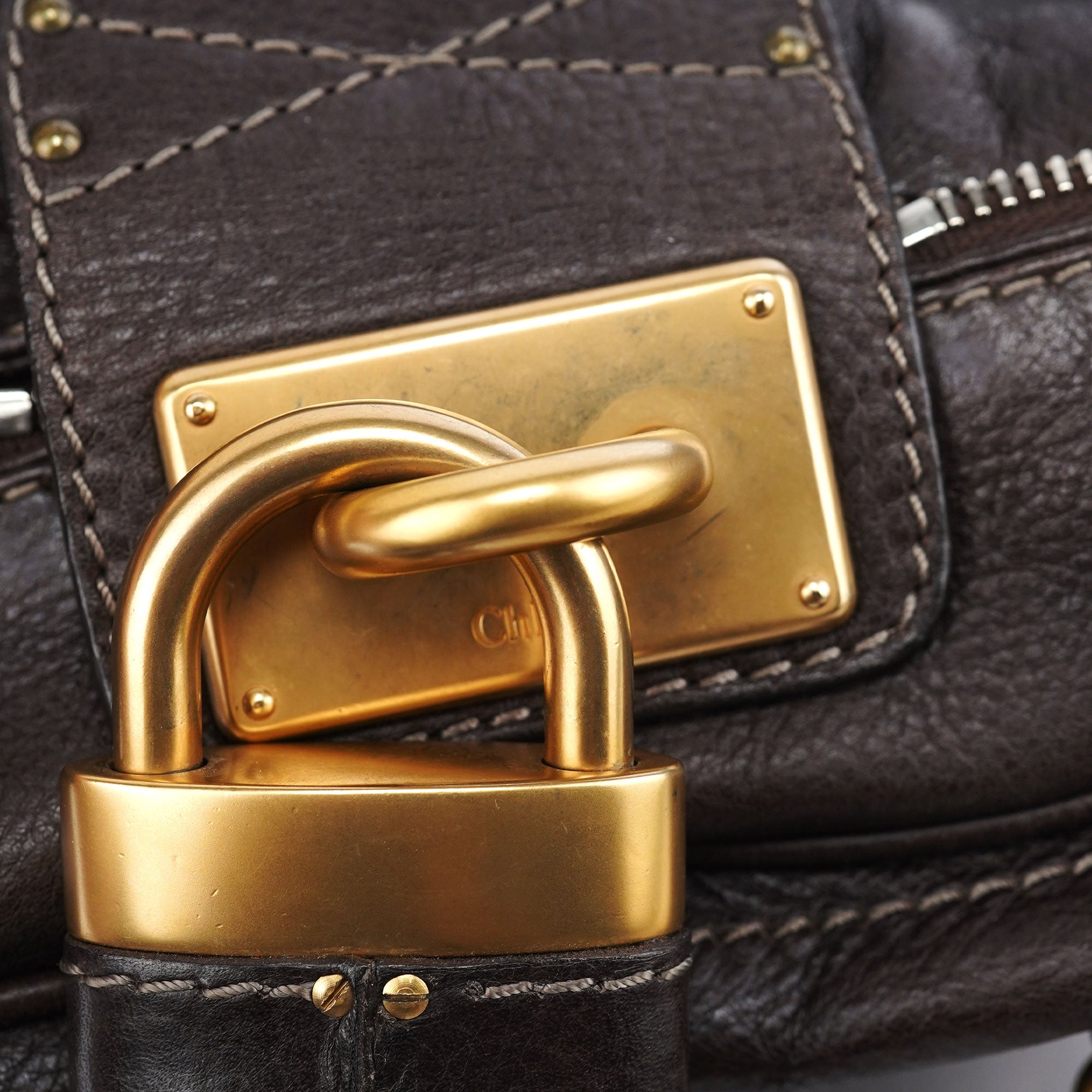 Chloé Paddington Schultertasche aus braunem Leder