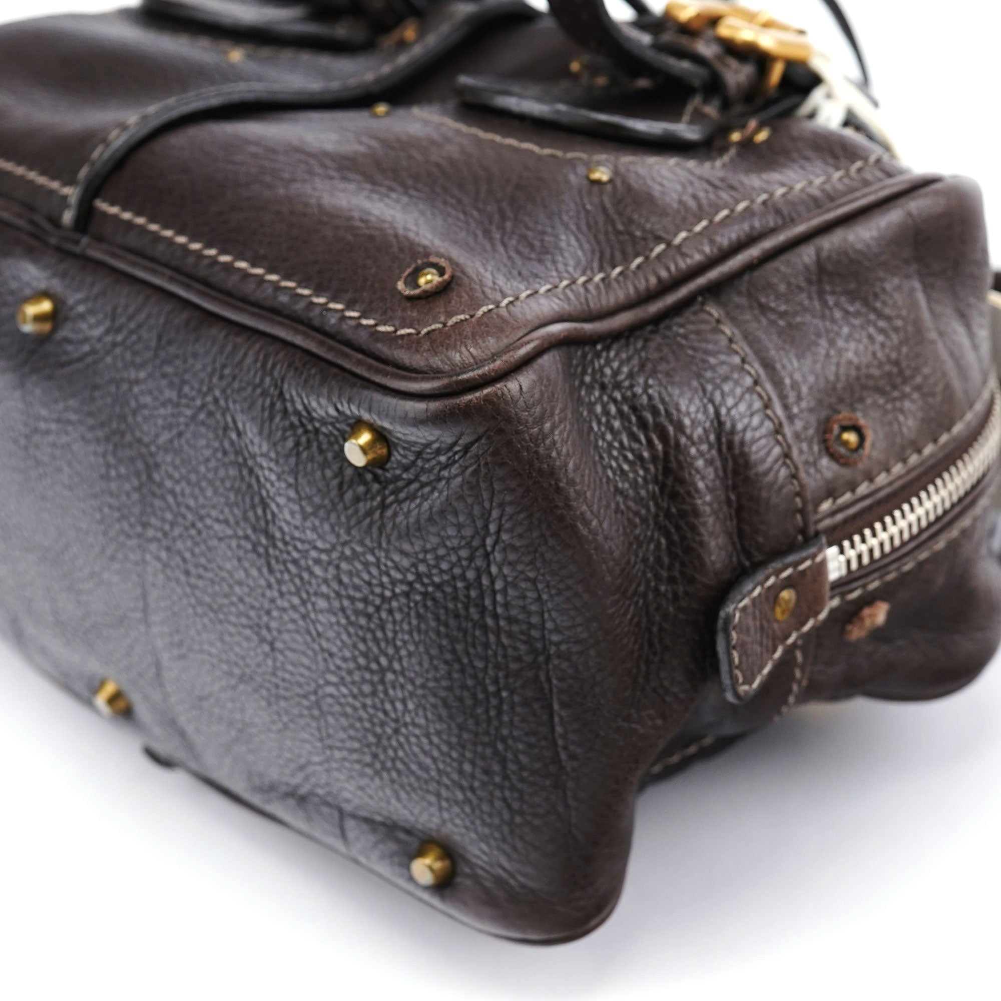 Chloé Paddington Schultertasche aus braunem Leder