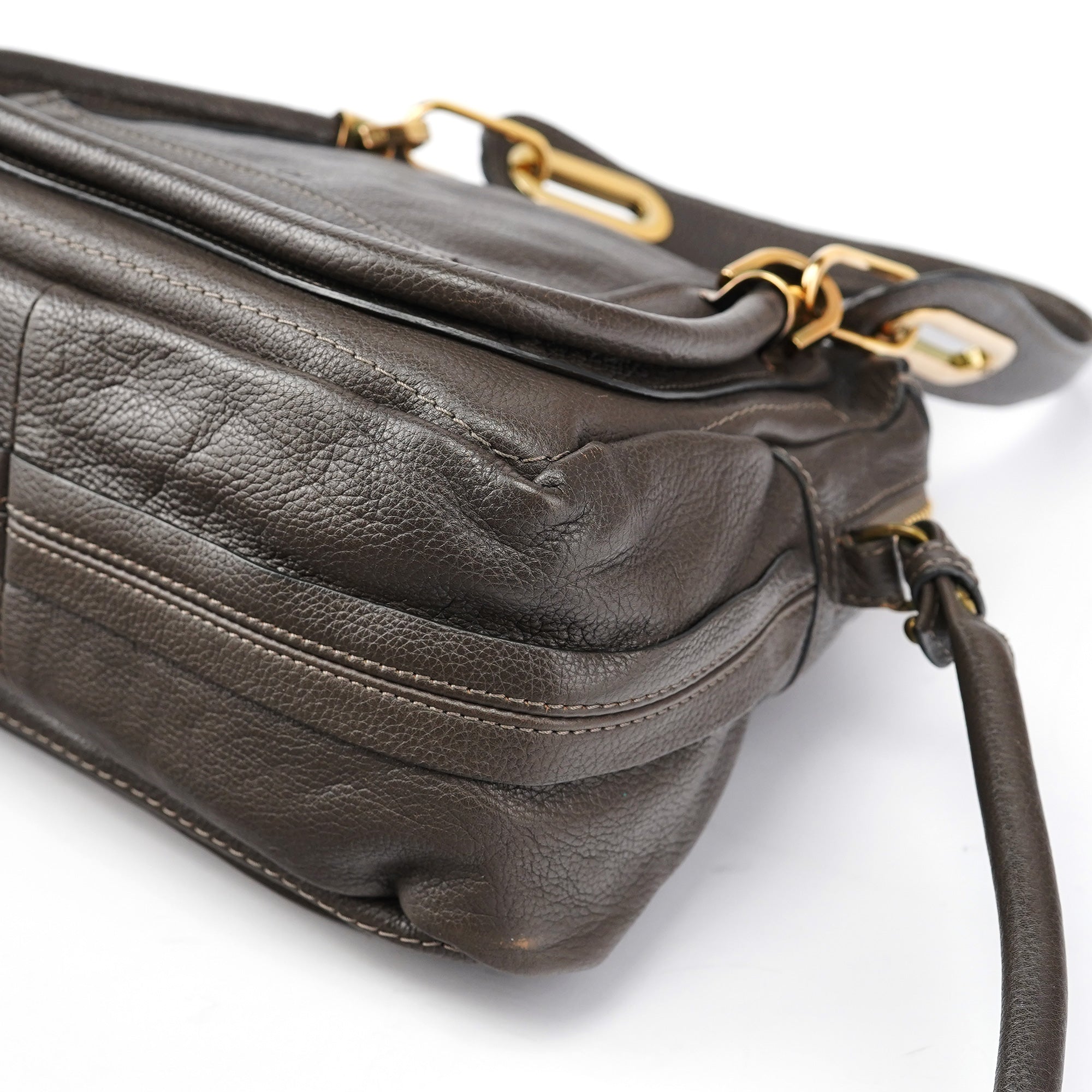 Chloé Paraty 2-Way Tasche aus braunem Leder