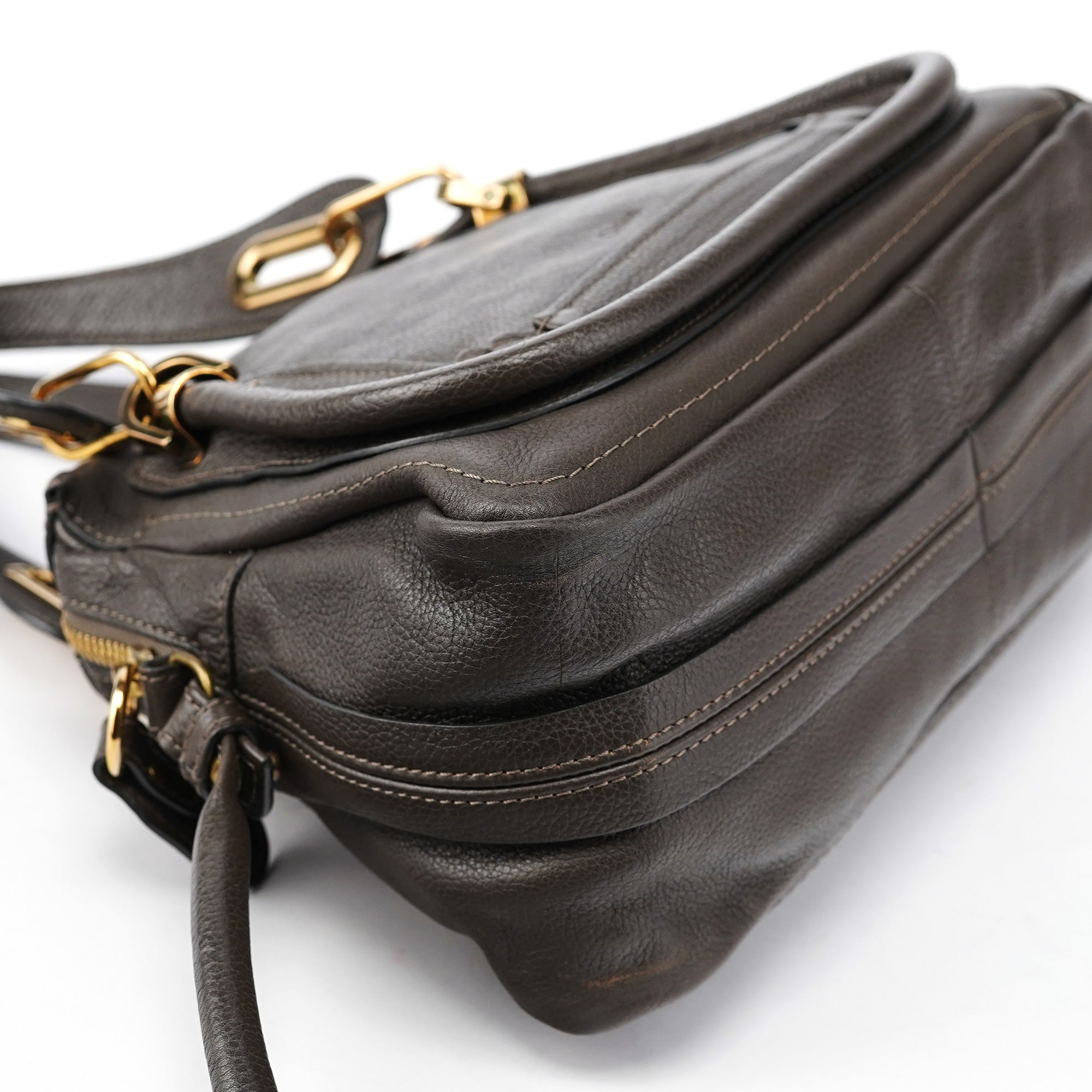 Chloé Paraty 2-Way Tasche aus braunem Leder