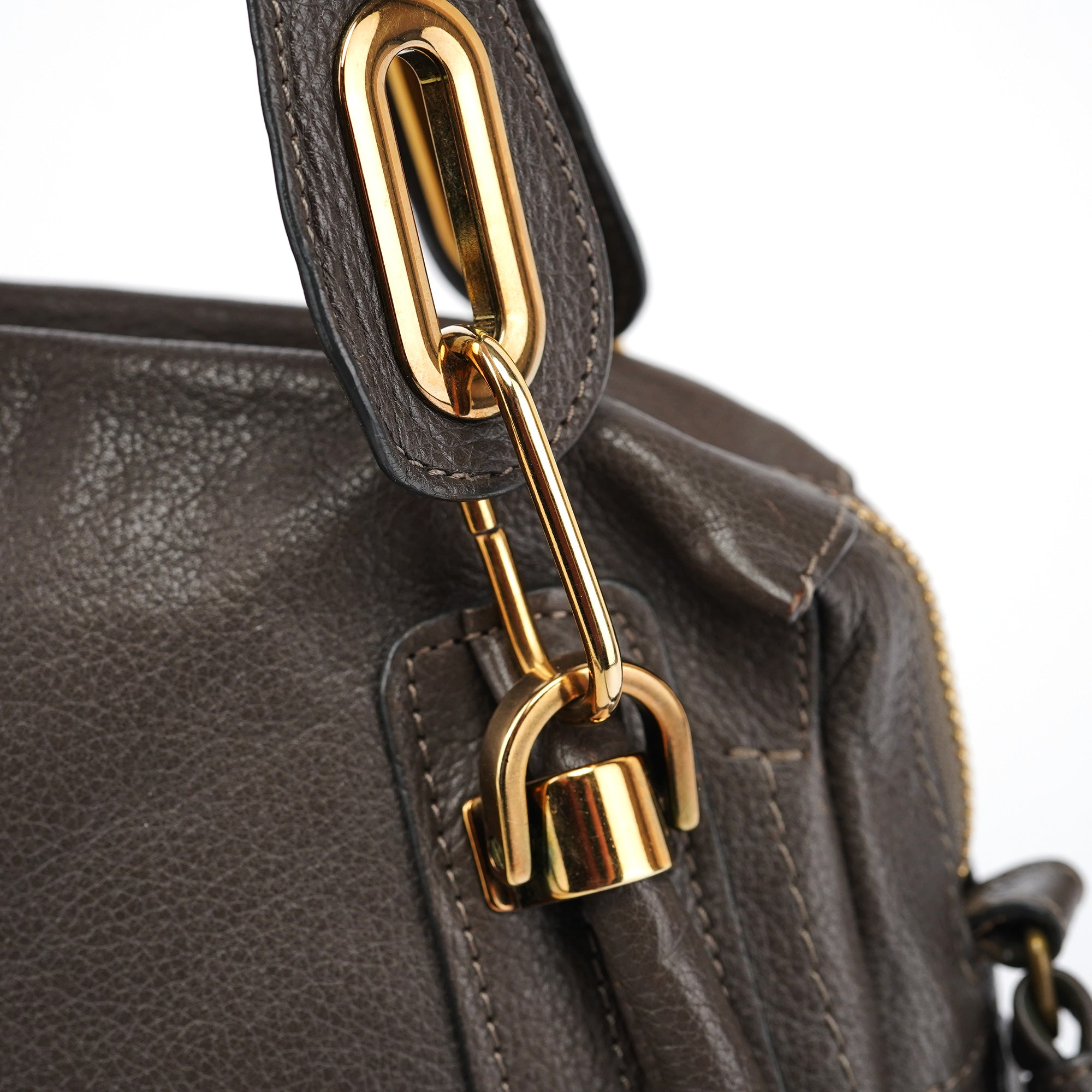 Chloé Paraty 2-Way Tasche aus braunem Leder