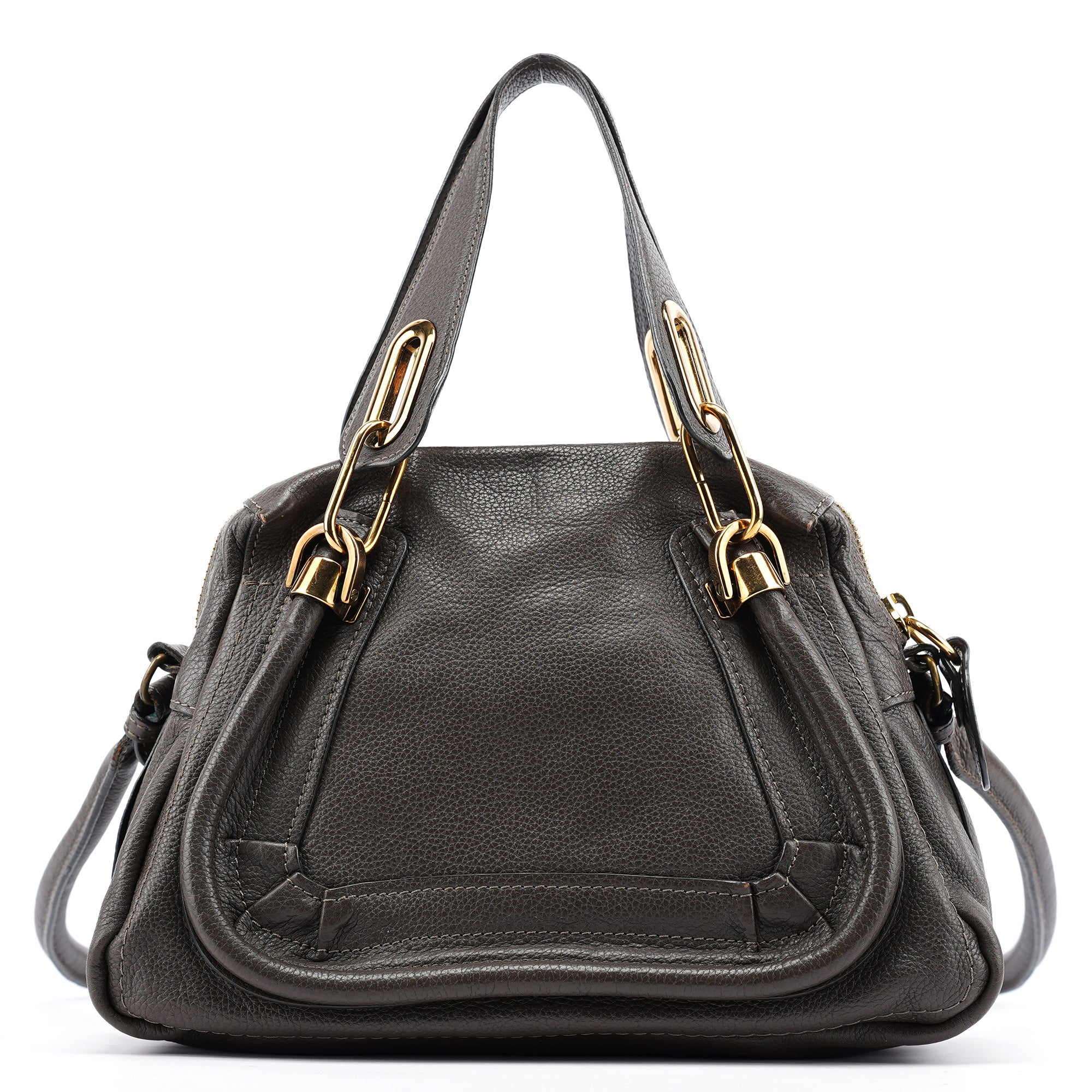 Chloé Paraty 2-Way Tasche aus braunem Leder