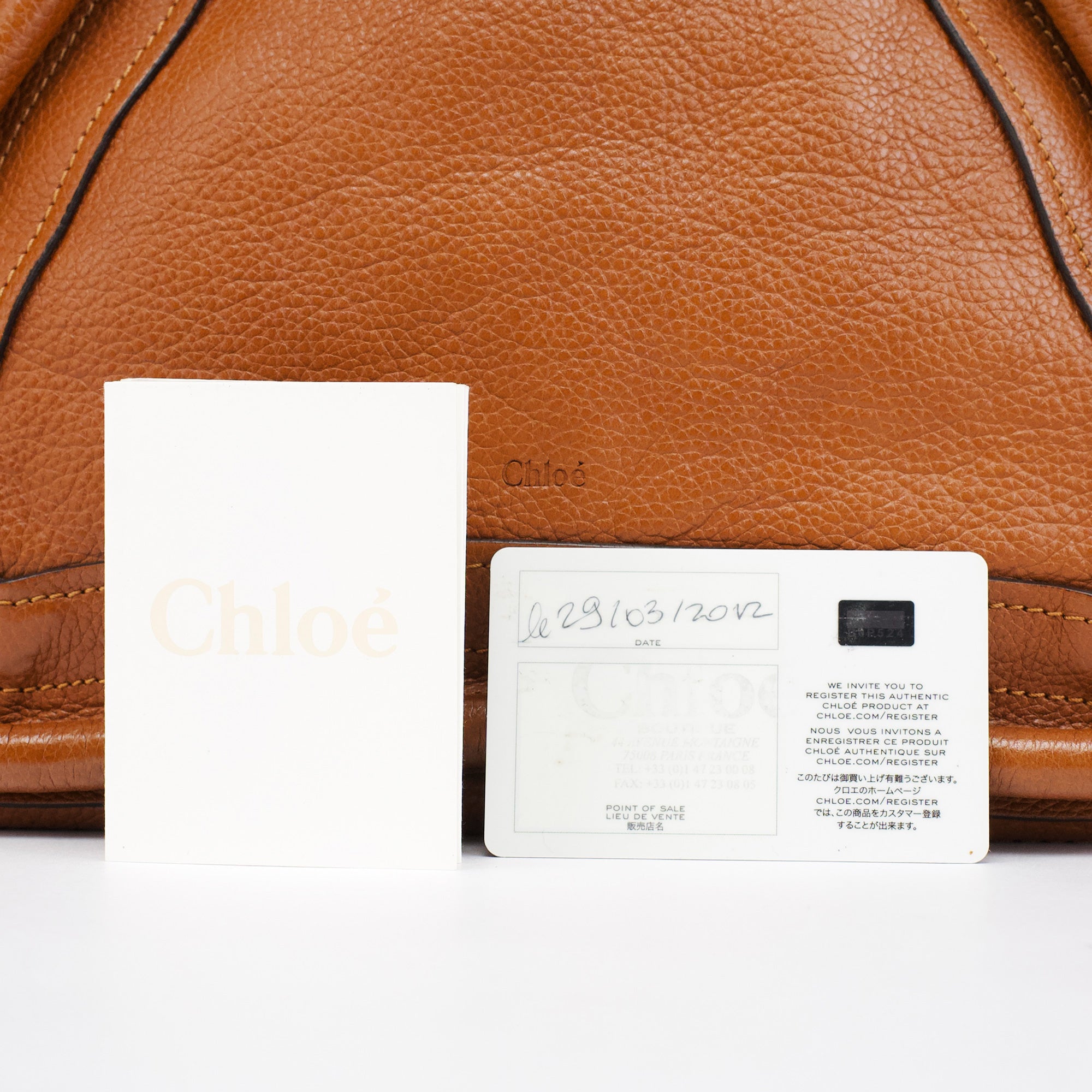 Chloé Paraty 2-Way Tasche aus braunem Leder