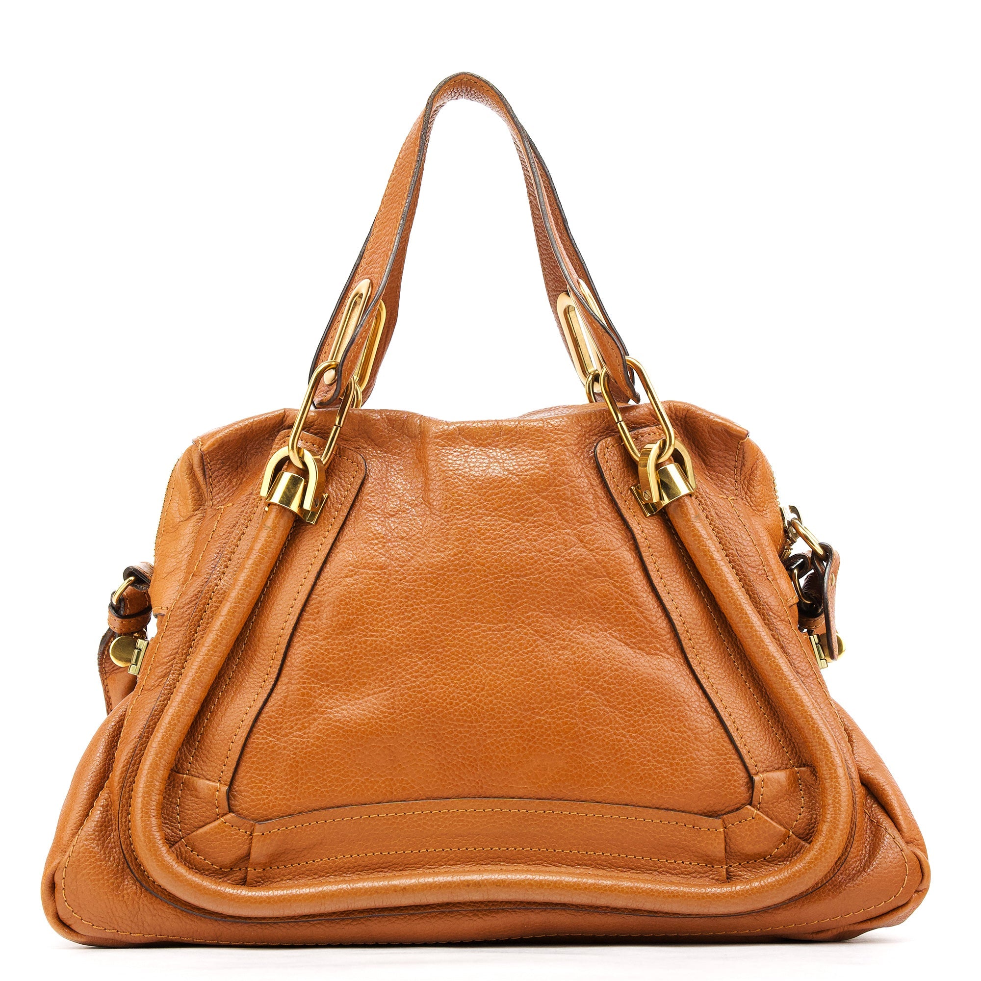 Chloé Paraty 2-Way Tasche aus braunem Leder