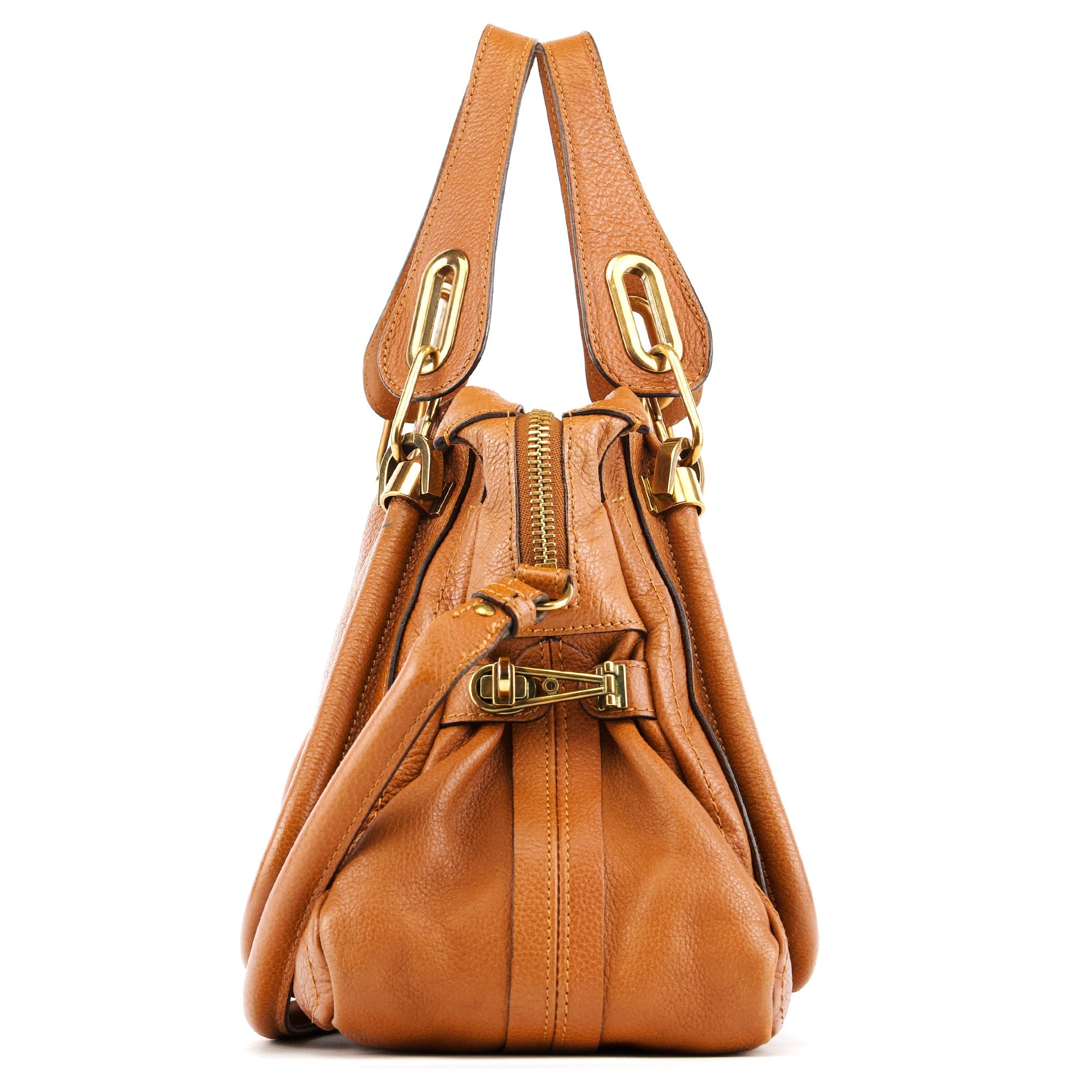 Chloé Paraty 2-Way Tasche aus braunem Leder