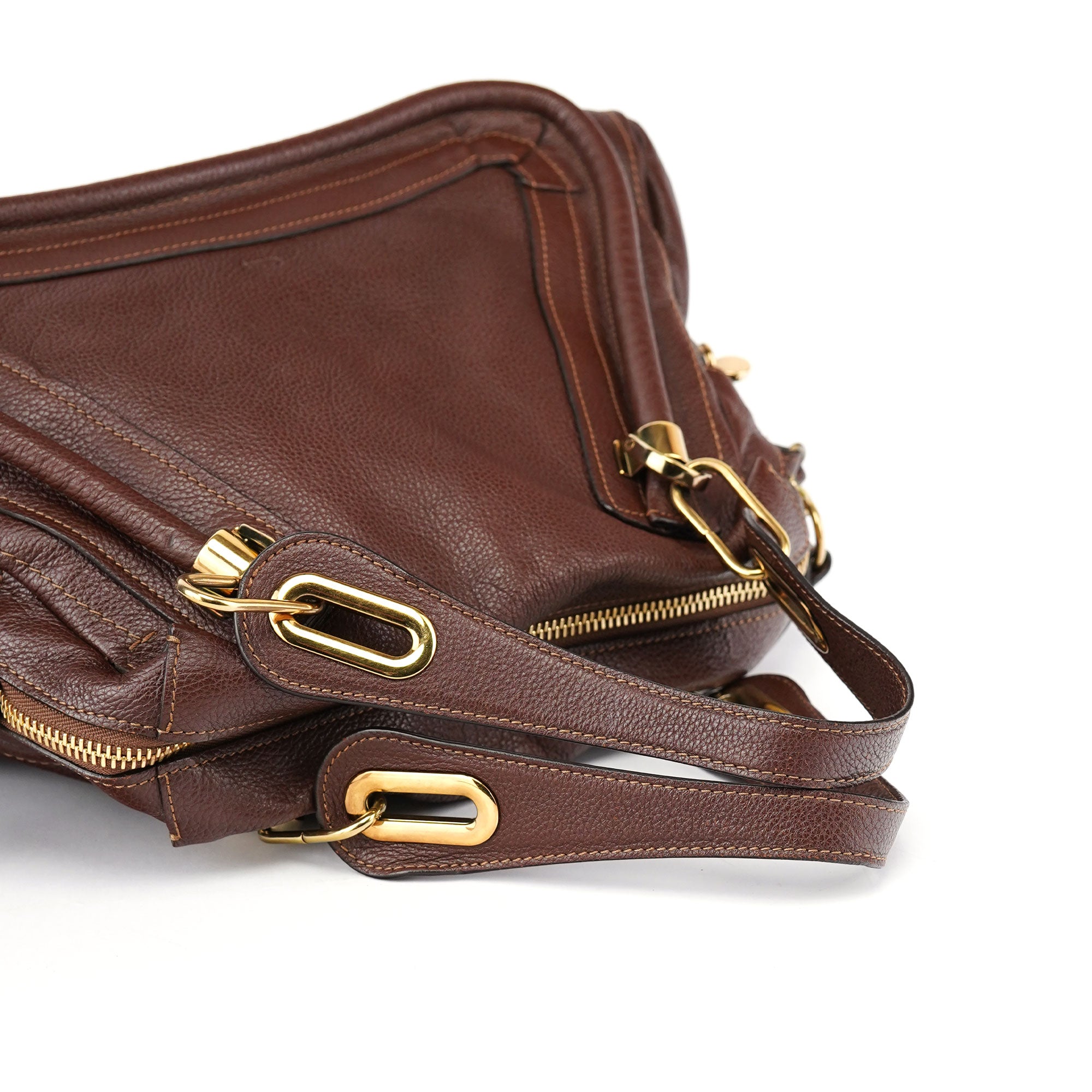 Chloé Brown Leather Paraty 2-Way Shoulder Bag