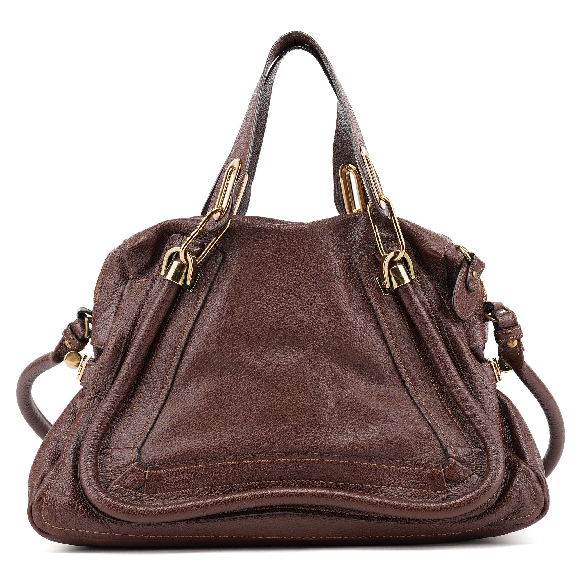 Chloé Brown Leather Paraty 2-Way Shoulder Bag