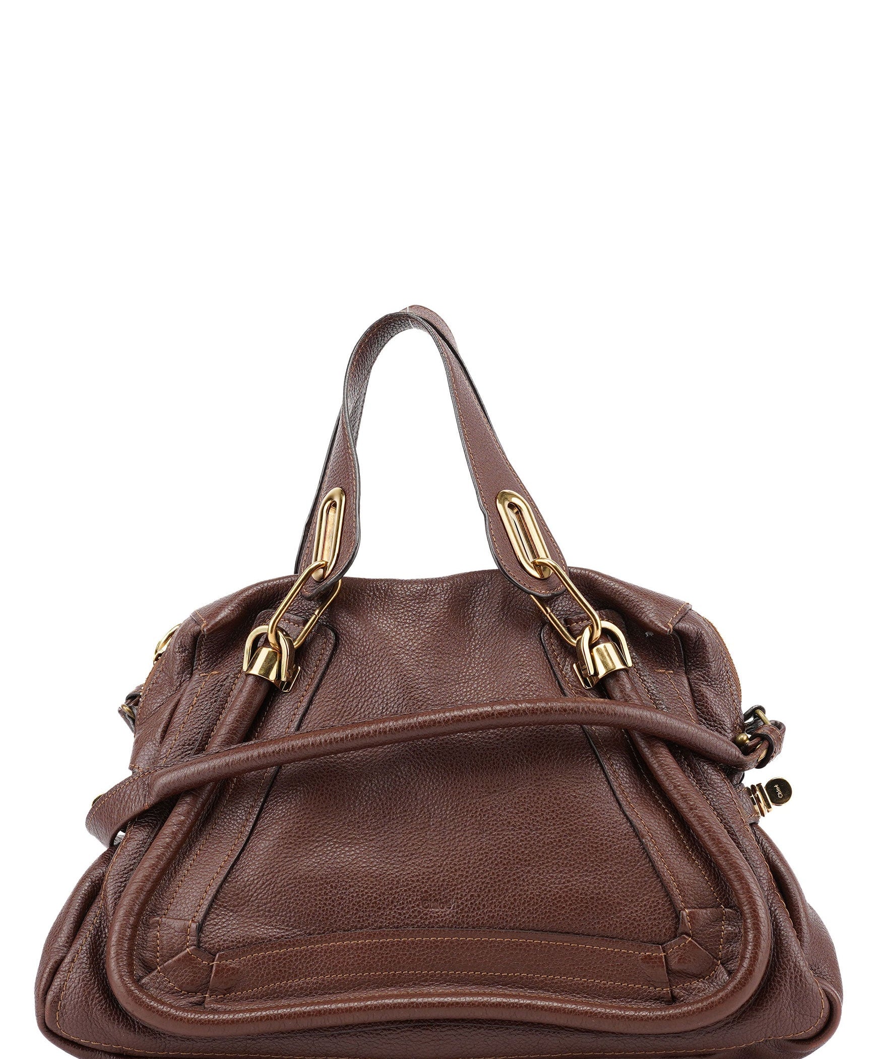 Chloé Brown Leather Paraty 2-Way Shoulder Bag