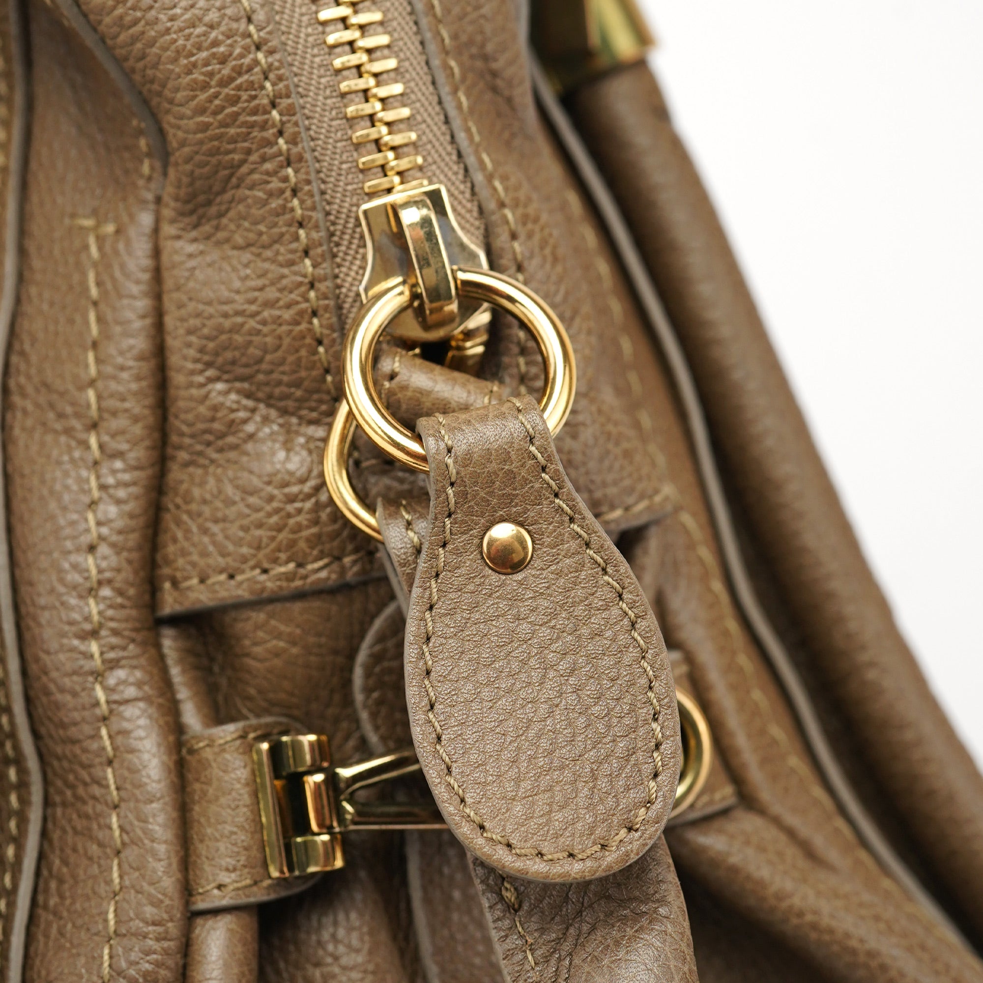 Chloé Sac deux portés Paraty en cuir marron