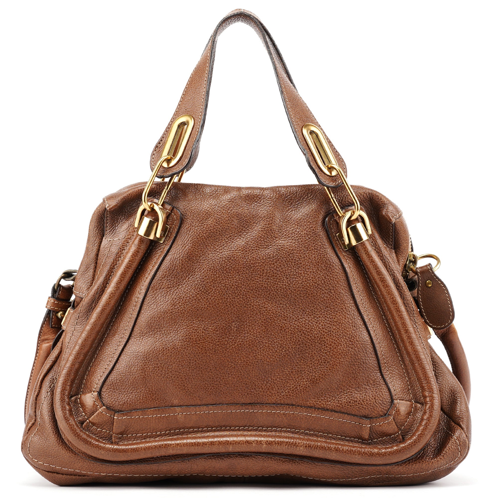 Chloé Paraty 2-Way Schultertasche aus braunem Leder
