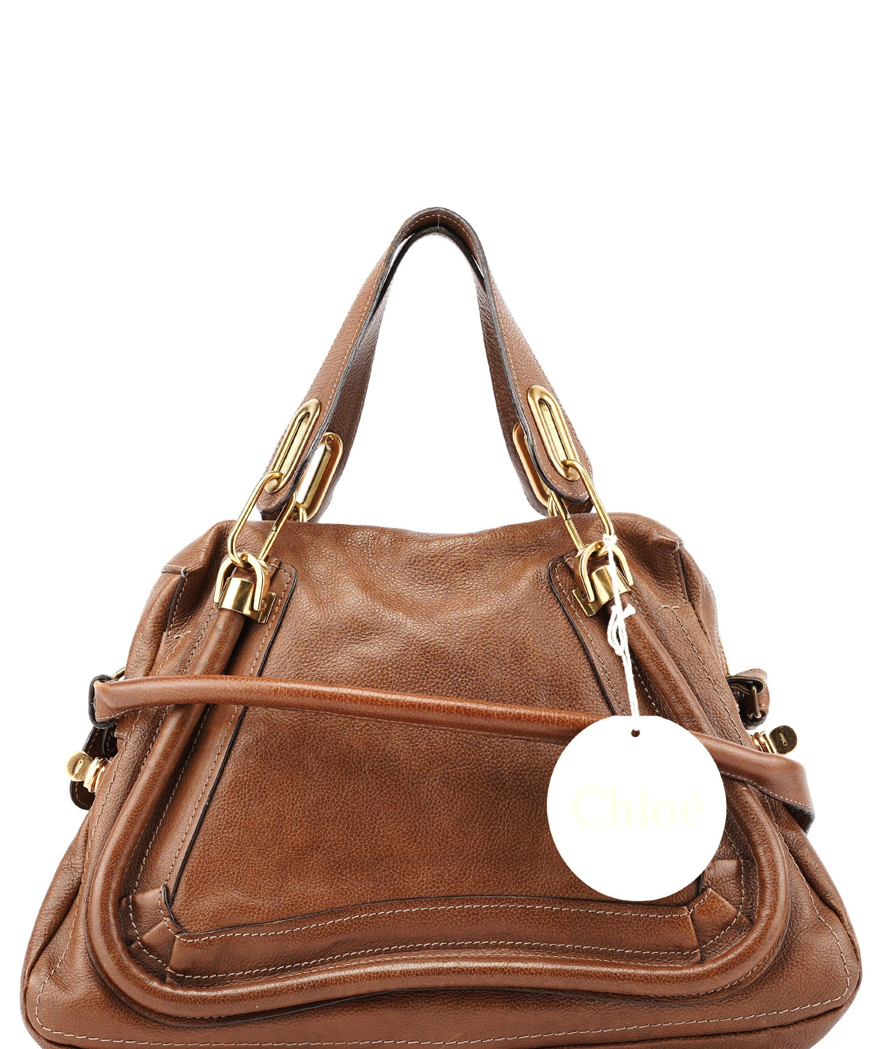 Chloé Brown Leather Paraty 2-Way Shoulder Bag