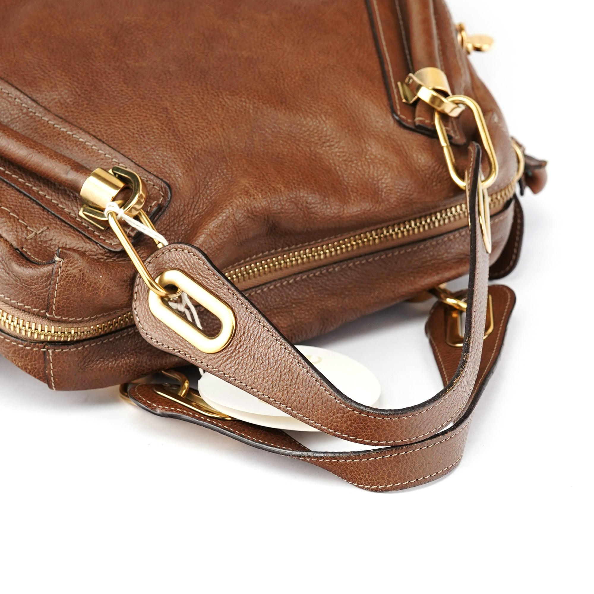 Chloé Paraty 2-Way Schultertasche aus braunem Leder